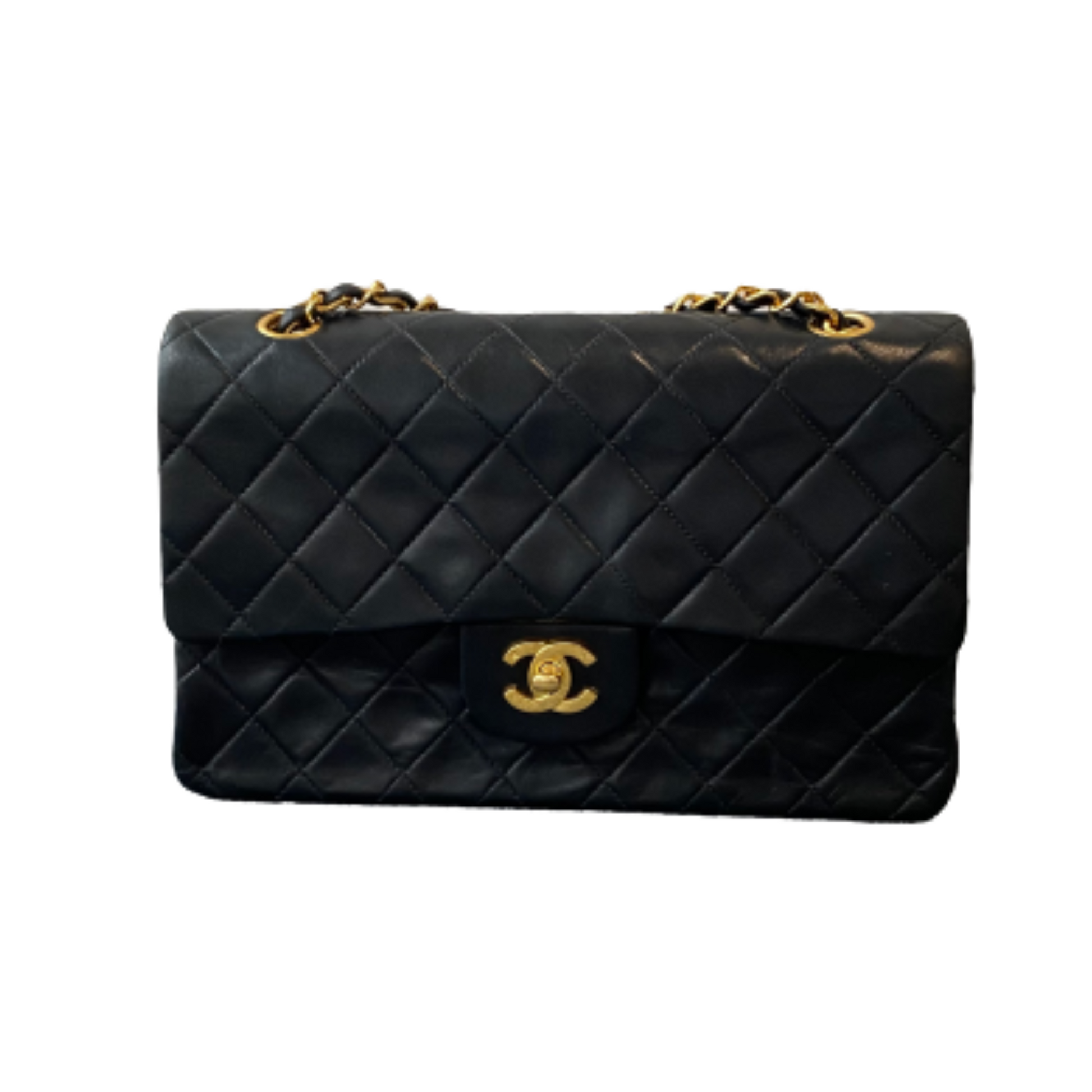 Chanel Black Leather Double flap shoulder bag