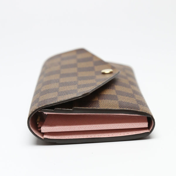 Louis Vuitton Long Purse N60114 Damier x Canvas Brown Pink Wallet Case