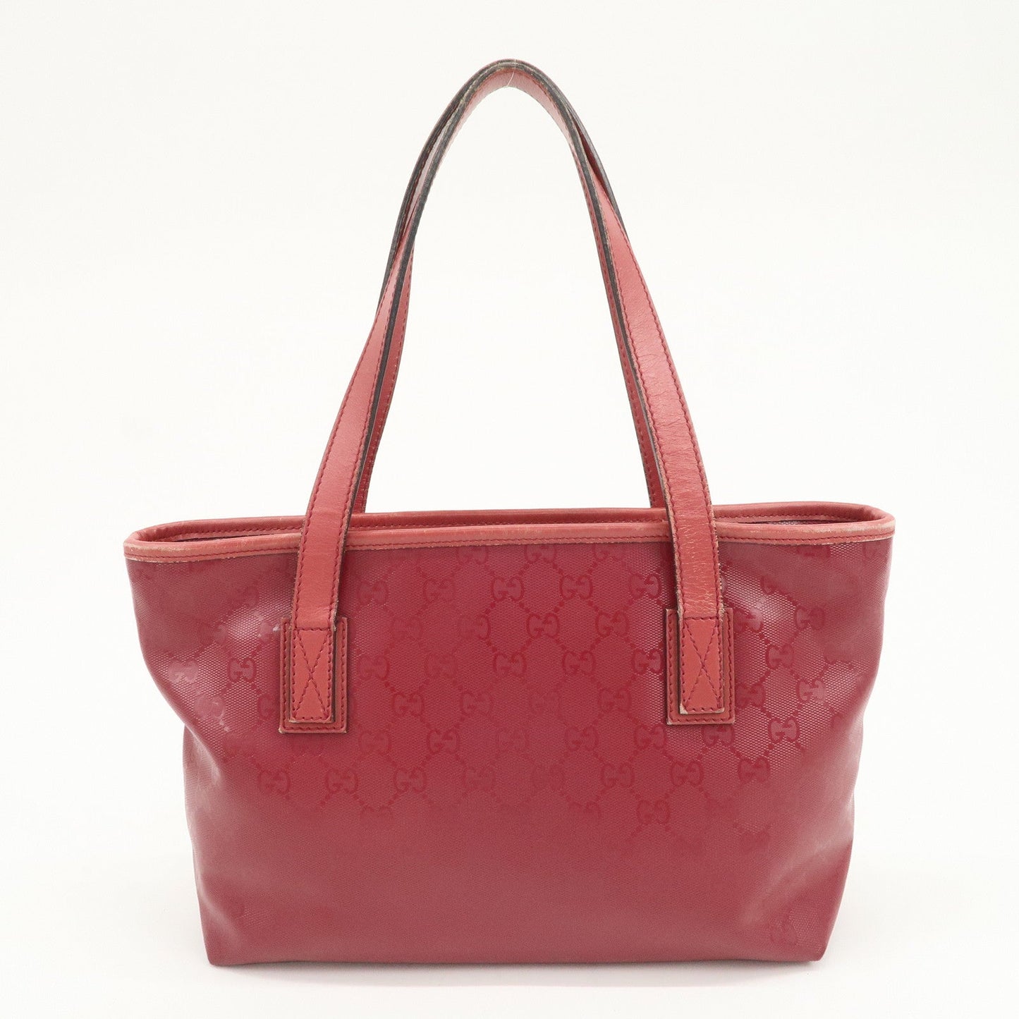 GUCCI Logo GG Imprime Leather Tote Bag Shoulder Bag Pink 211138