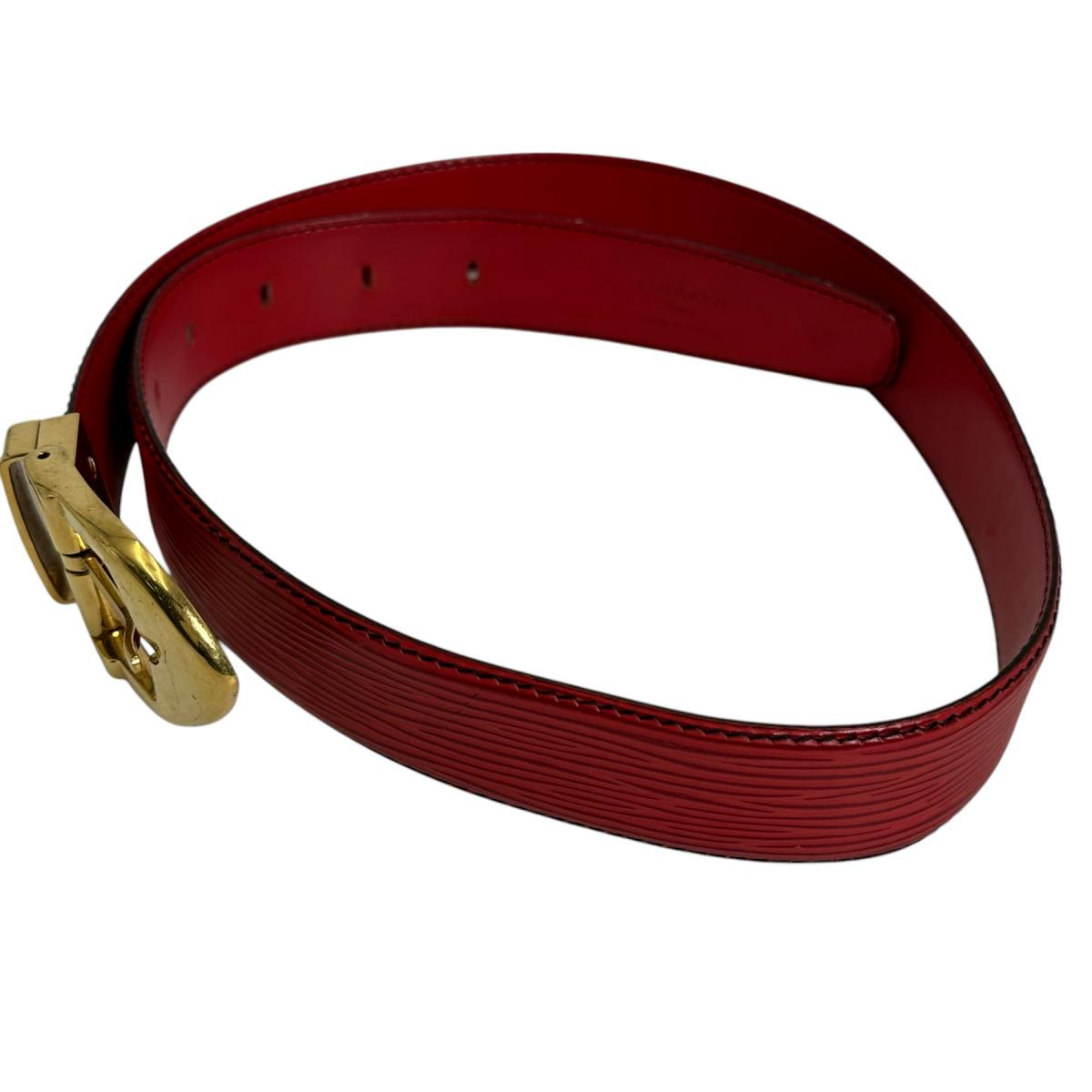 Louis Vuitton R15007 Epi Saintur Classic Leather Red Belt