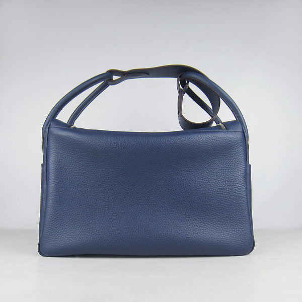 Hermes Luxury Lindy Ladies Lambskin Handbag Blue Travel Bag