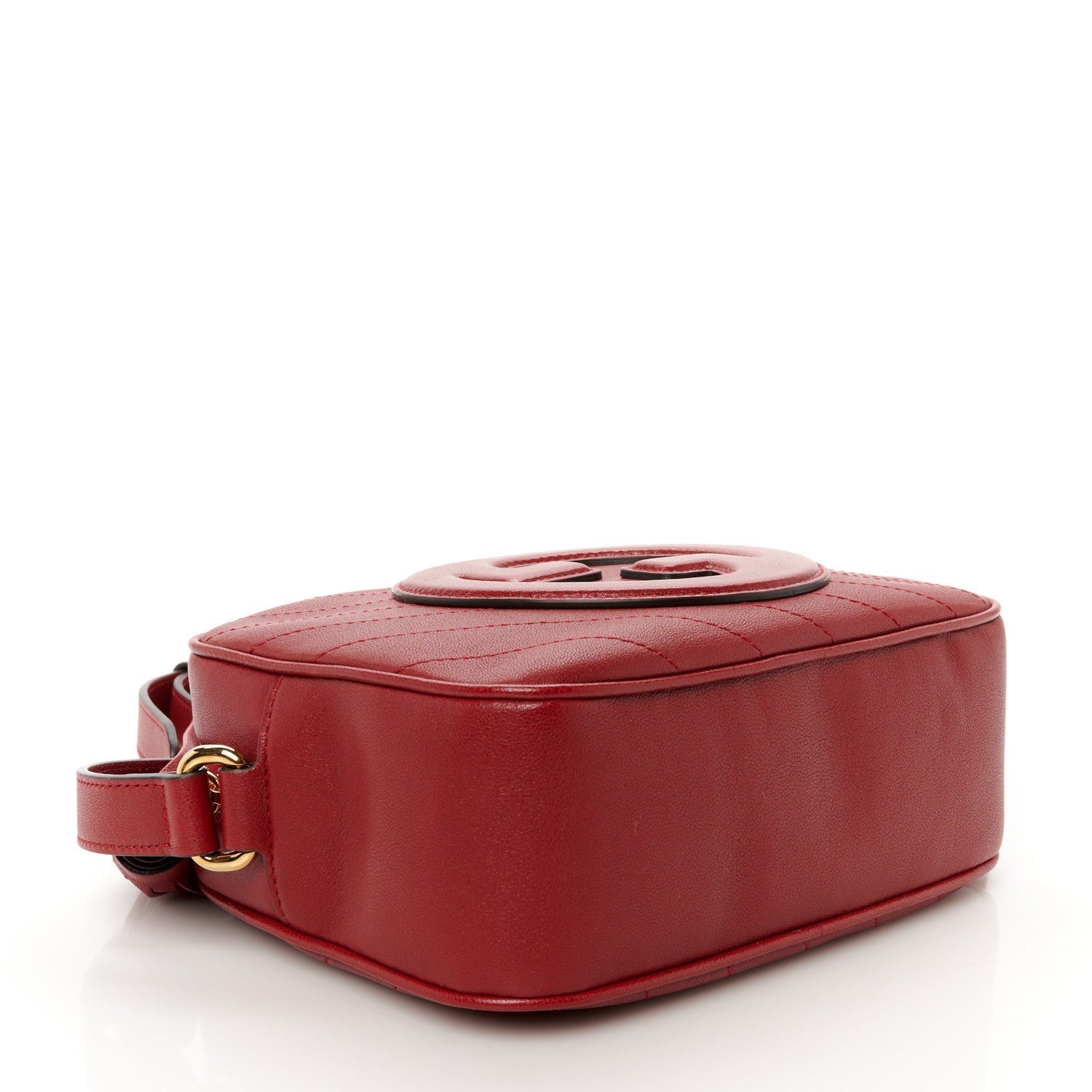 Gucci Sakai Be Green Calfskin Diagonal Stitched Small Blondie Shoulder Bag Rosso
