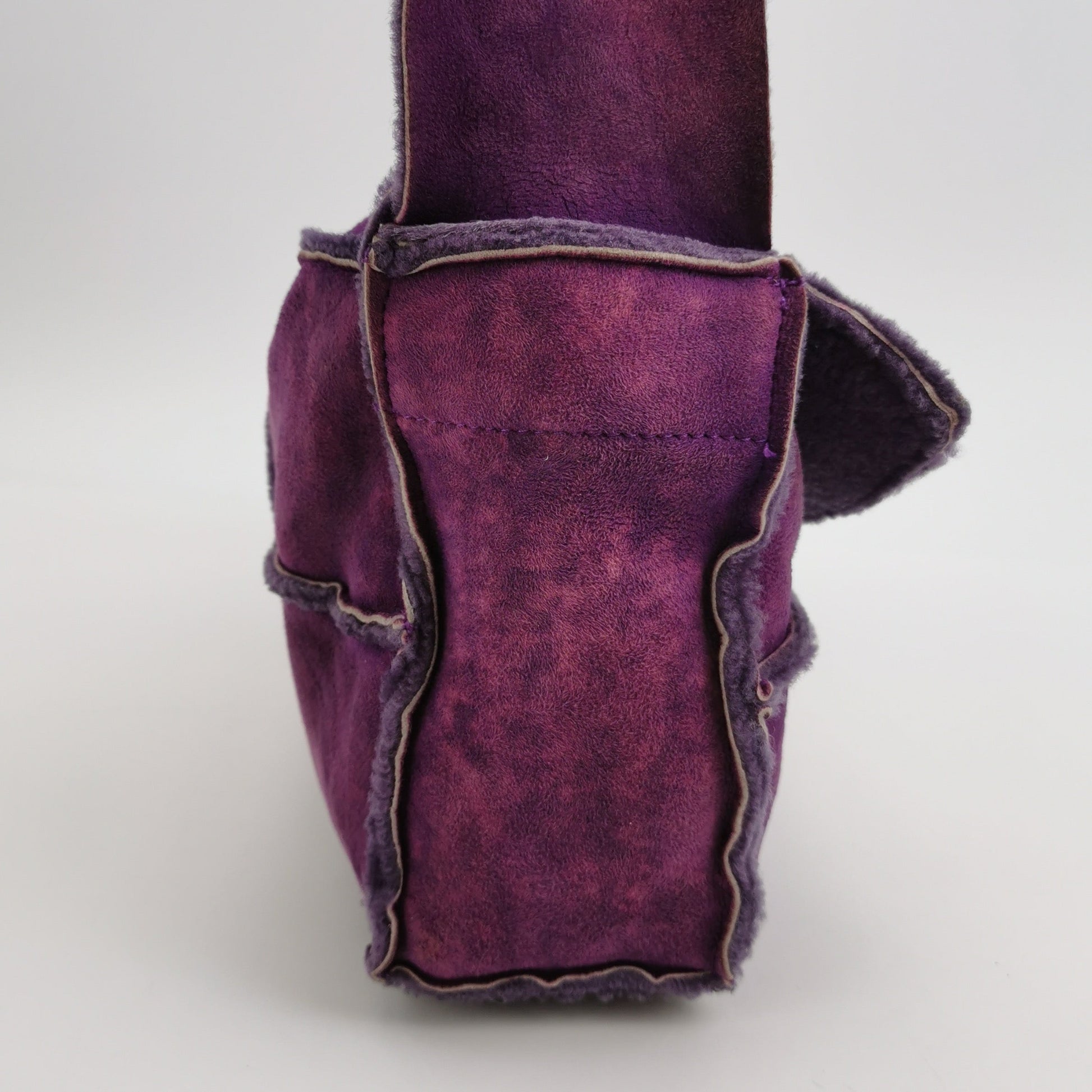 Chanel 2.55 Flap Chocolate Bar Purple Suede Crossbody Bag
