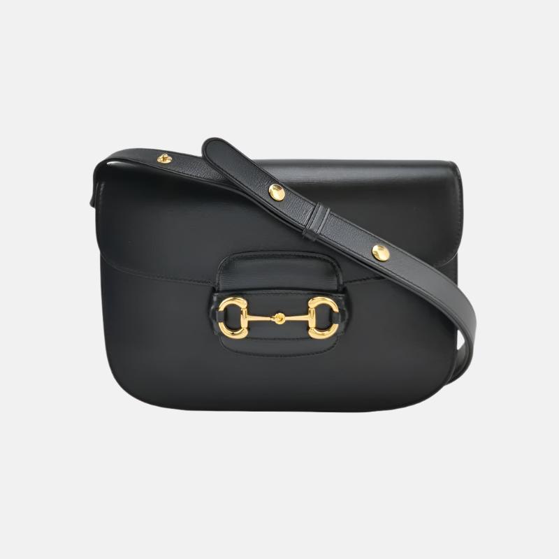 Gucci Horsebit Leather Black Small Travel Bag Leather 1