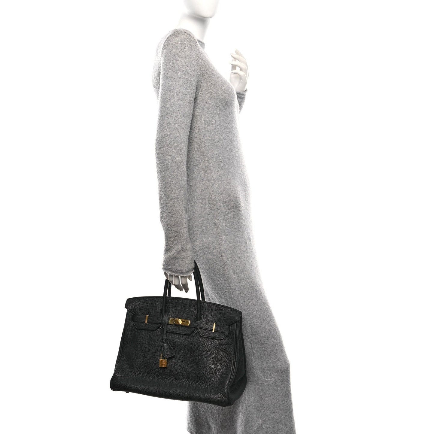 Hermes Togo Birkin Handbag Black Travel Bag 35 Black 1758413