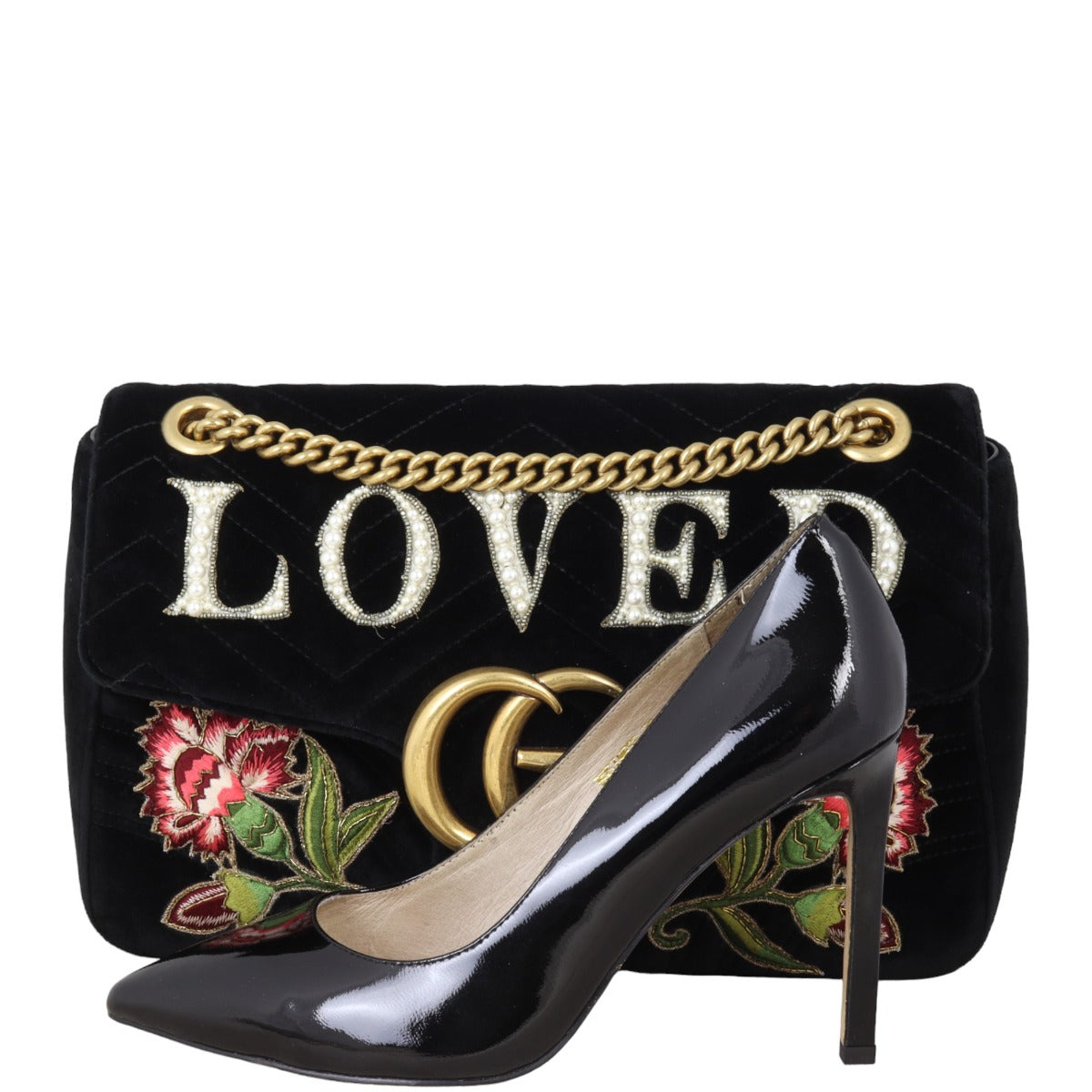 Gucci GG Marmont Velvet Loved Medium Shoulder Bag