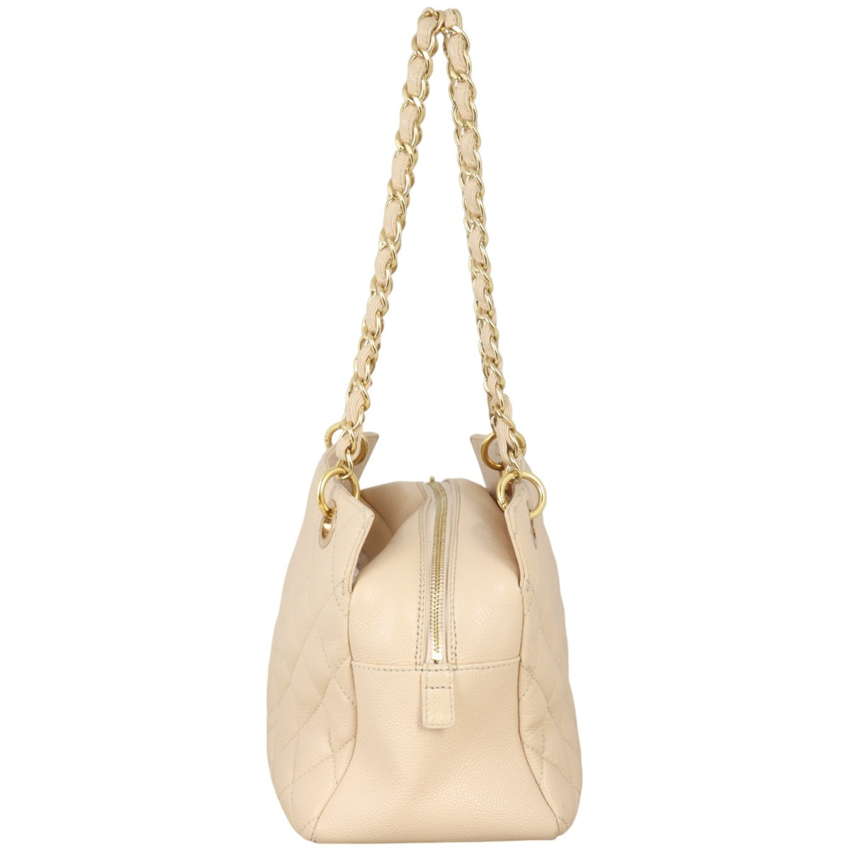 Chanel Petite Timeless Shopping Tote Quilted White Shoulder Bag