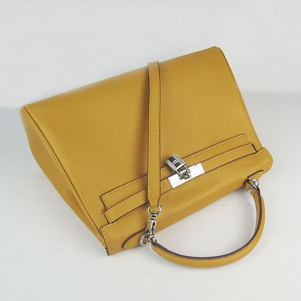 Hermes Luxury Kelly Cm Togo Handbag Yellow Silve Leather Travel Bag
