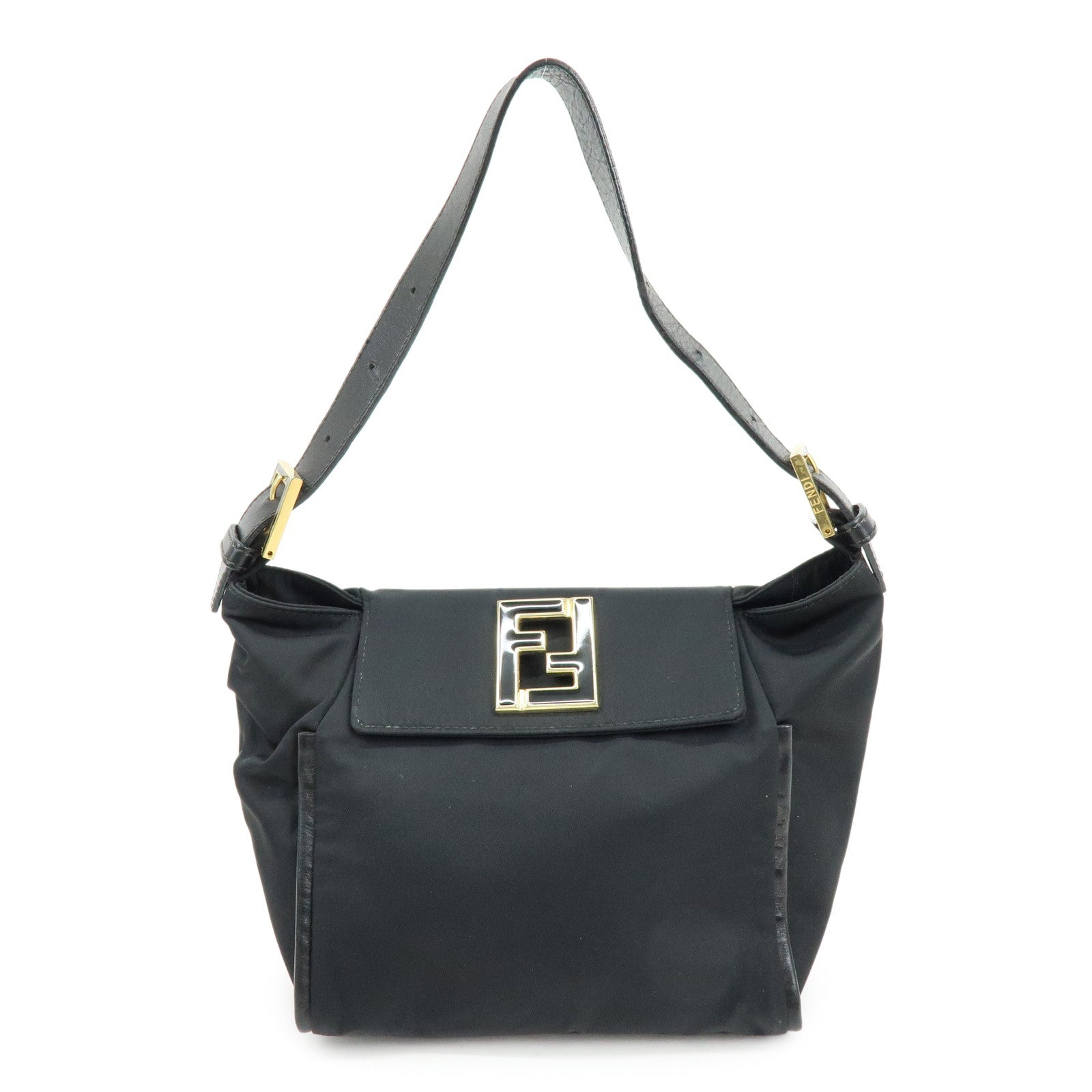 Shoulder Bag Hand Bag Leather Nylon Black