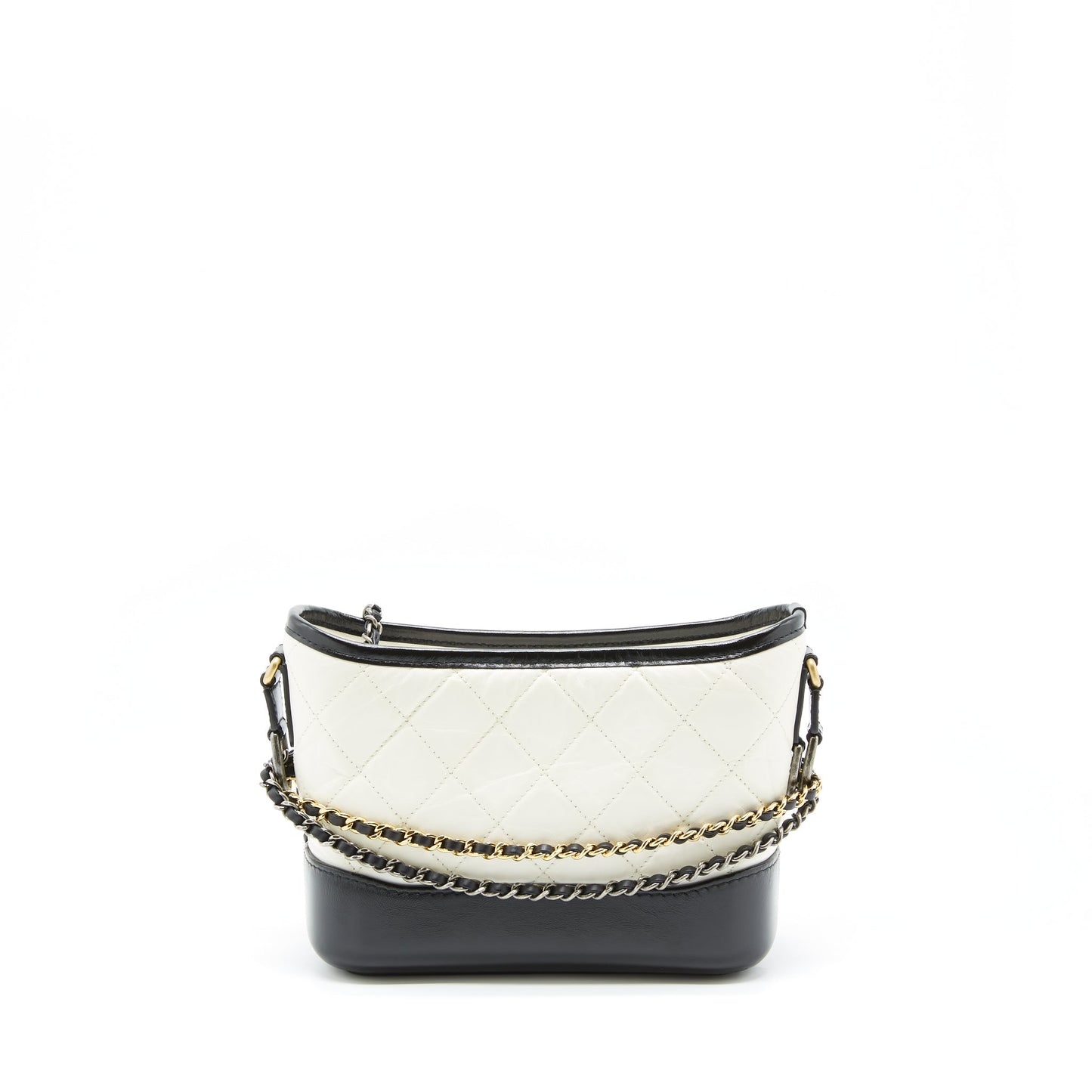Chanel Gabrielle hobo calfskin hardware Multicolour Black White Small Shoulder Bag
