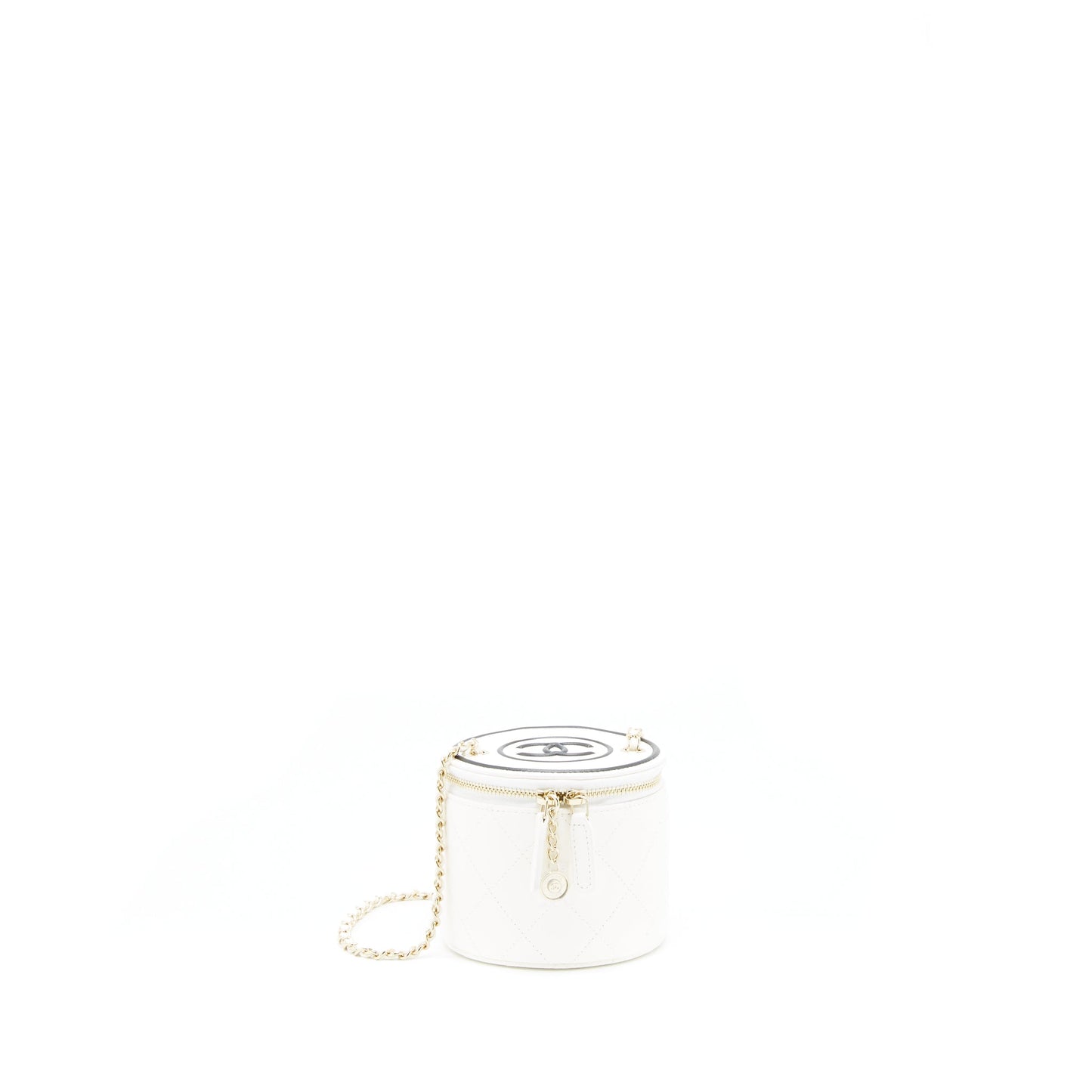 Chanel round vanity LGHW Black White Handbag