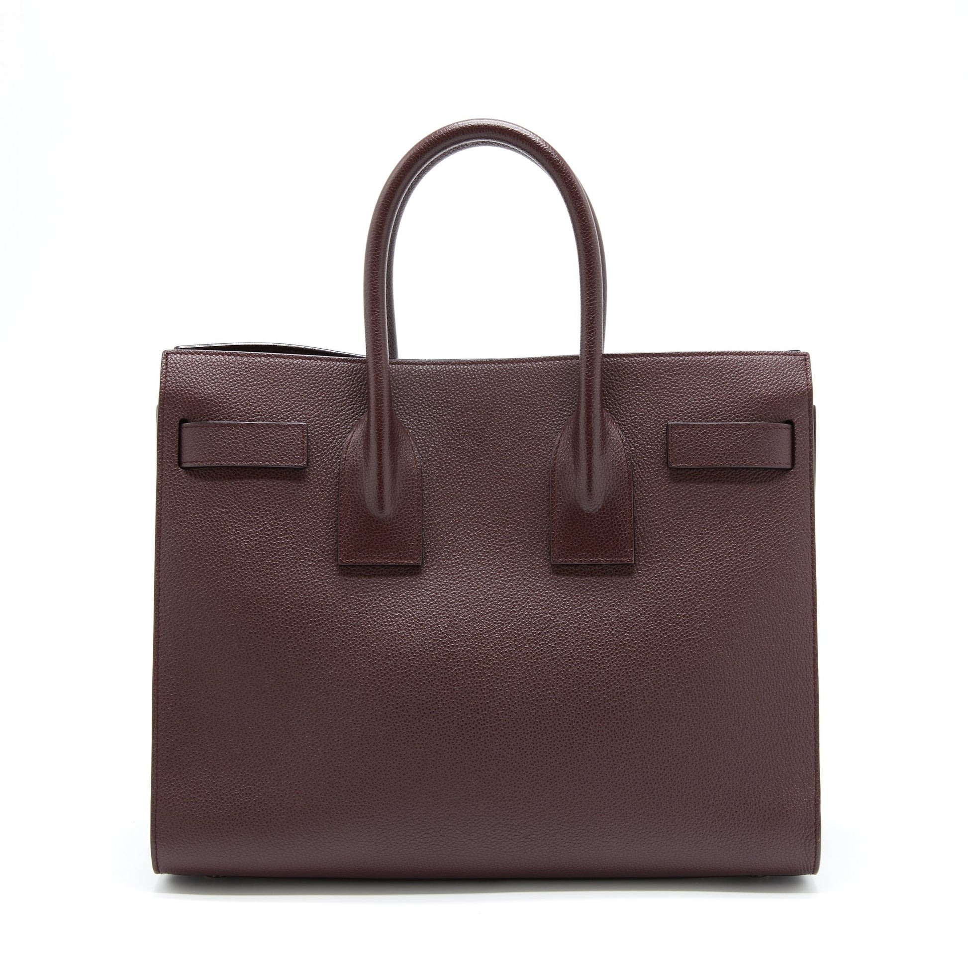 YSL Saint Laurent Sac De Jour Calfskin Burgundy Hardware Travel Black Travel Bag