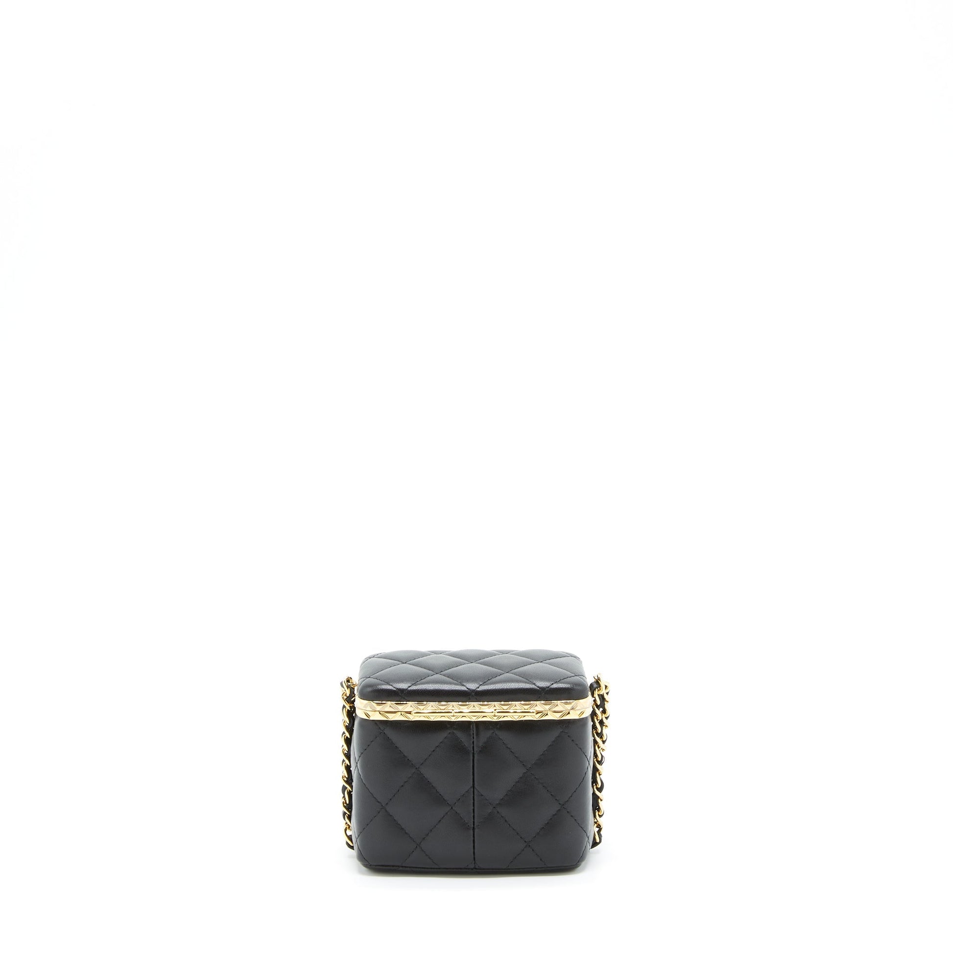 Chanel Clip Flap Vanity Lambskin GHW Black Small Handbag