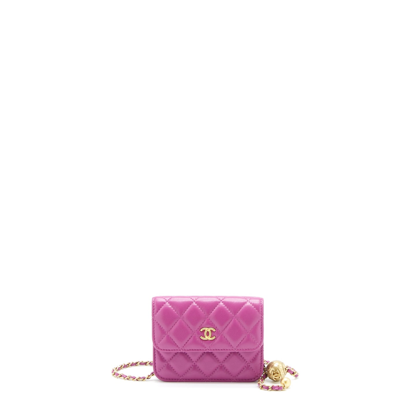 Chanel Pearl Crush Belt Lambskin Purple GHW