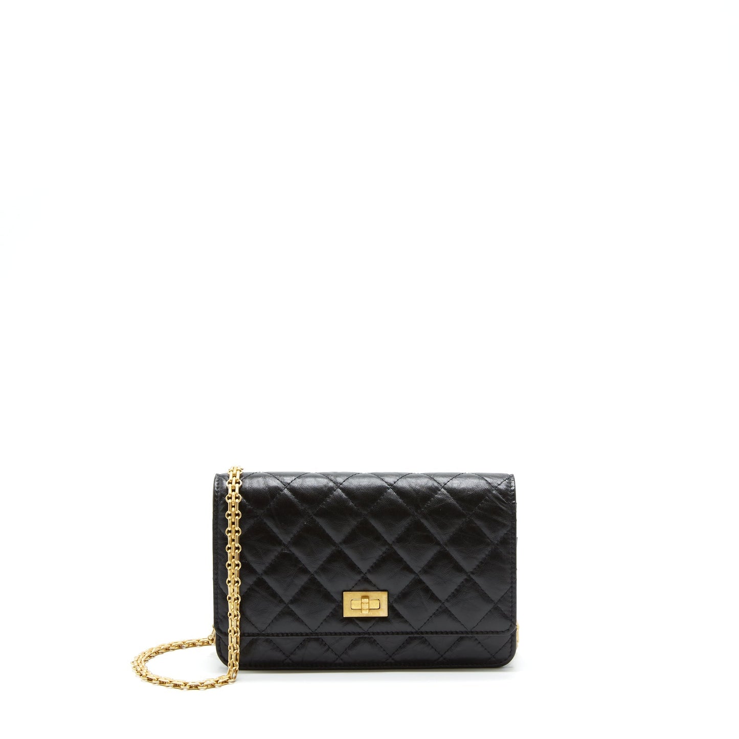 Chanel 2.55 Reissue On Aged Calfskin GHW Black Wallet Case