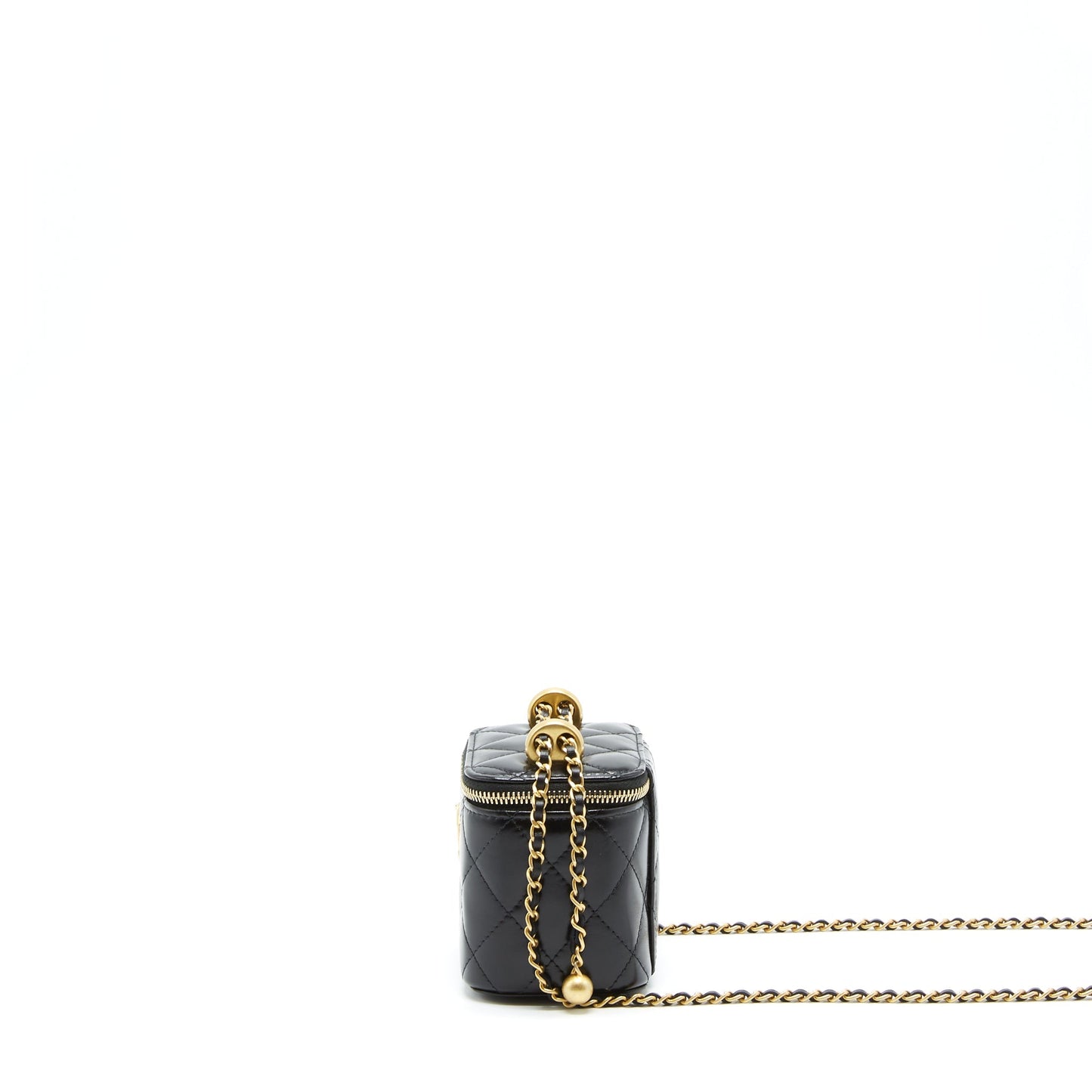 Chanel 21A Crush Vanity Calfskin Brushed GHW Black Gold Mini Bag