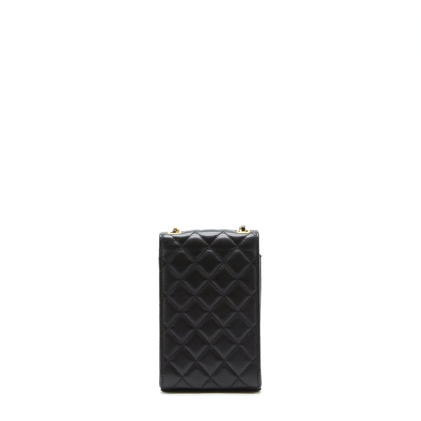Chanel Pearl Crush Phone Lambskin GHW Black Handbag