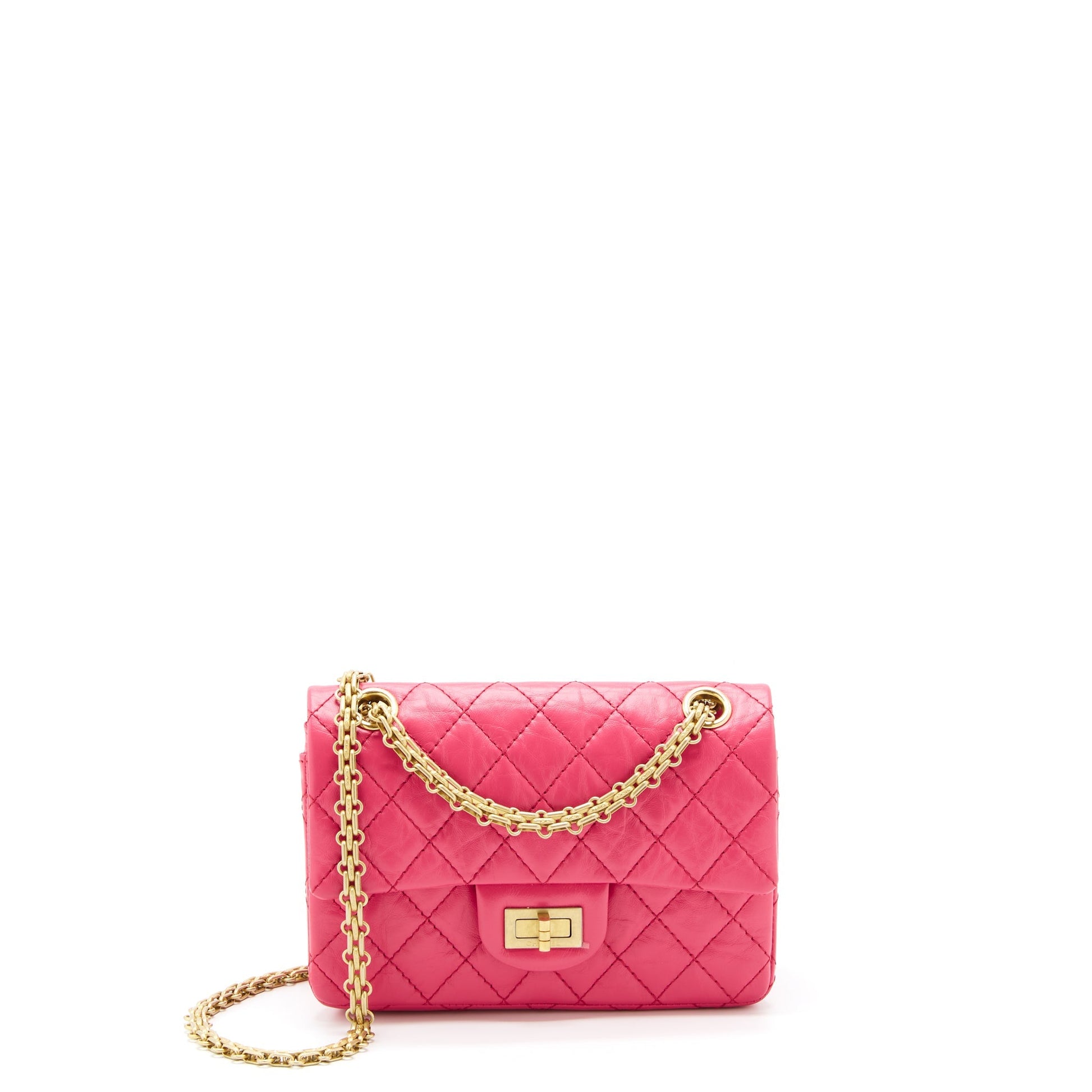 Chanel 2.55 Reissue Flap Aged Calfskin GHW Pink Shoulder Bag