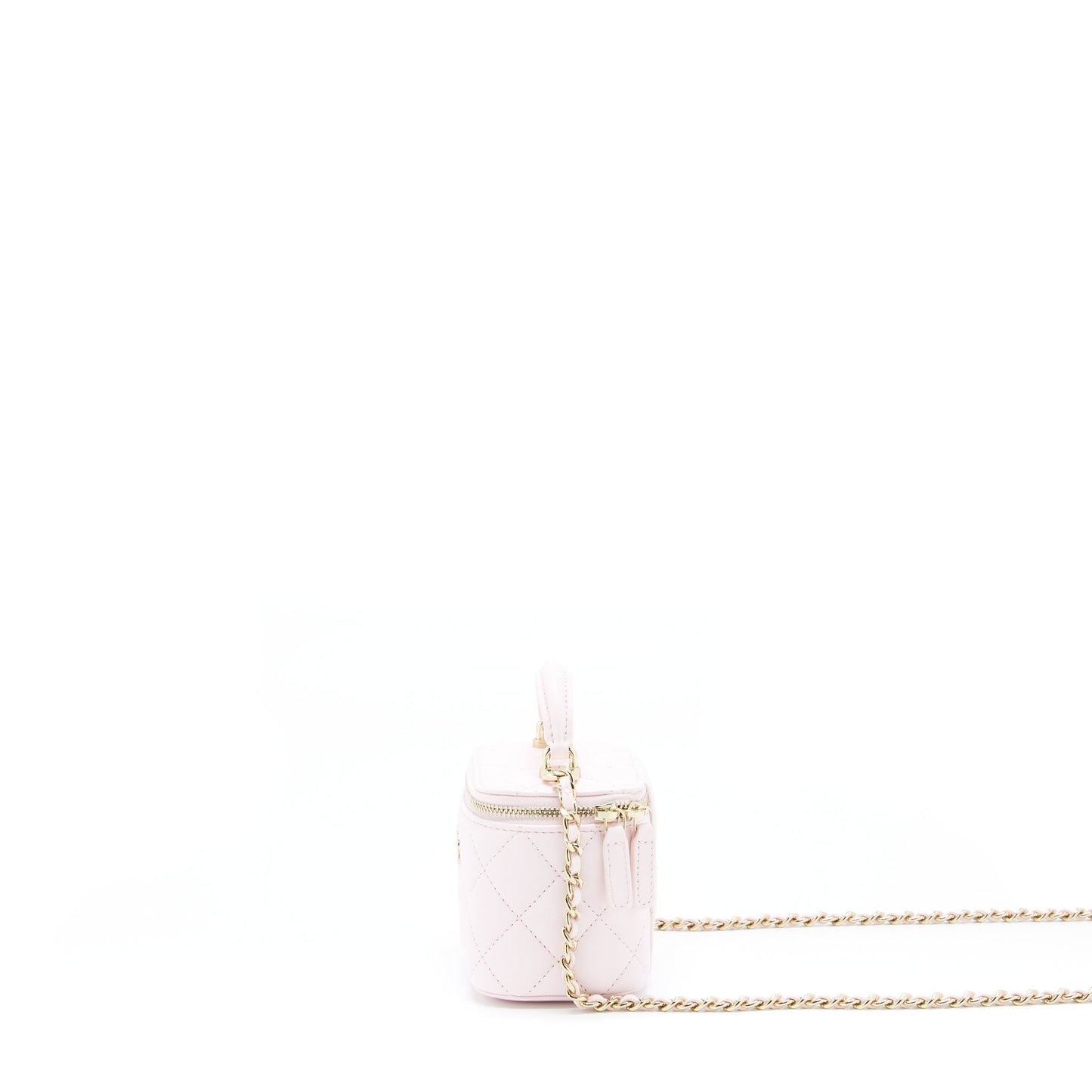 Chanel 22P Top Handle Vanity Lambskin Light Pink Mini Bag