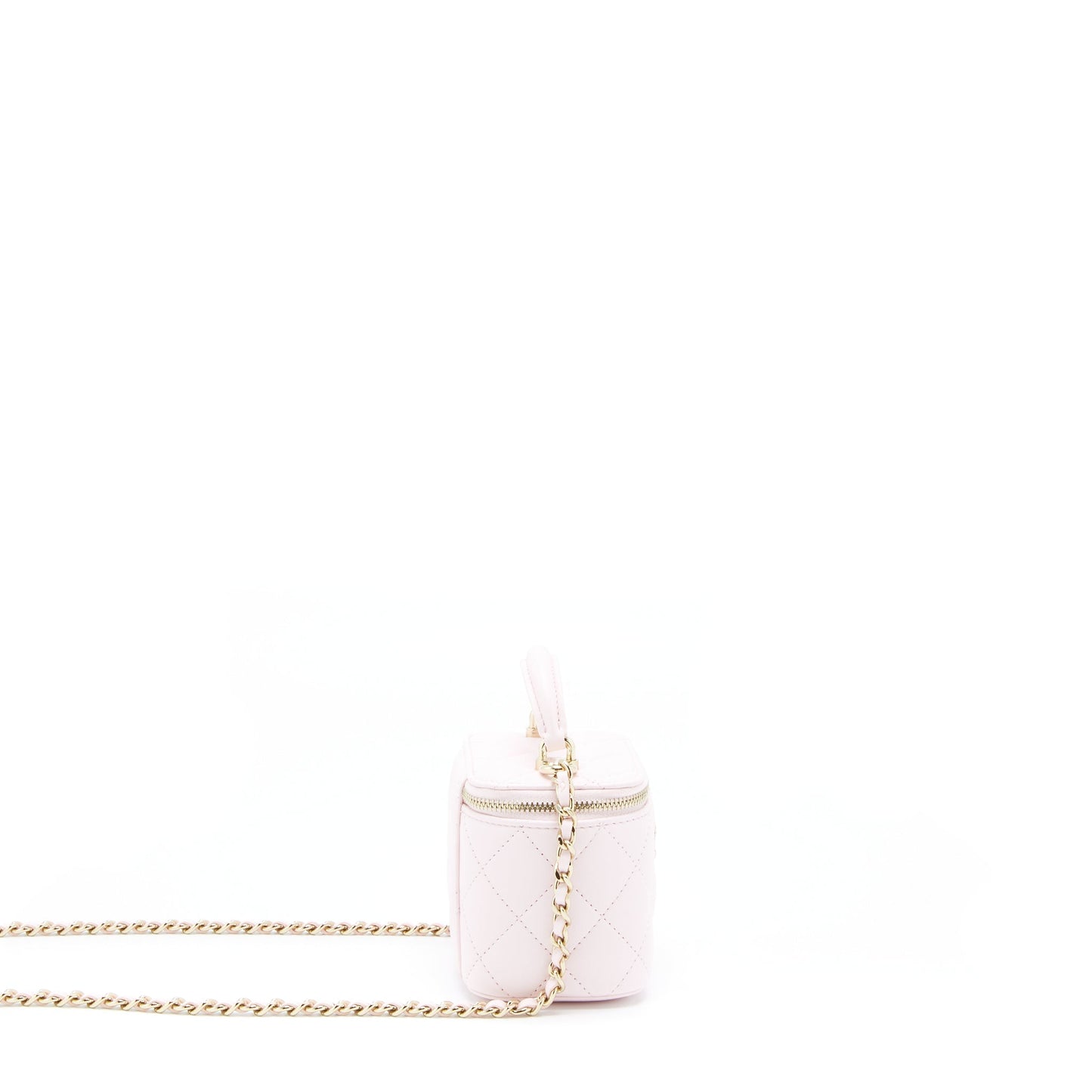 Chanel 22P Top Handle Vanity Lambskin Light Pink Mini Bag