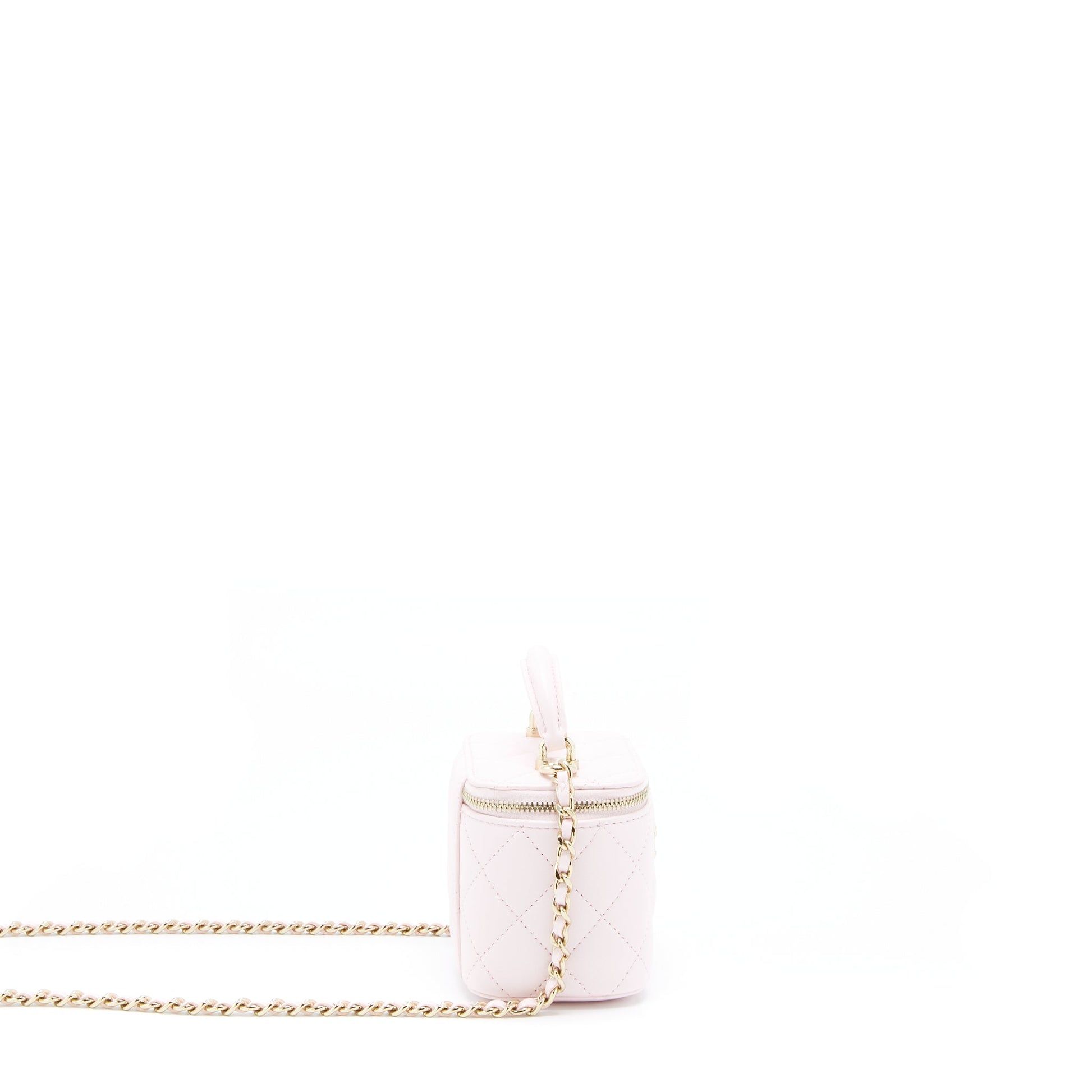 Chanel 22P Top Handle Vanity Lambskin Light Pink Mini Bag