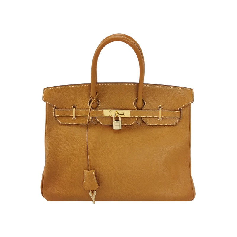 Hermes Birkin Calfskin Hardware Handbag Leather Gold Travel Bag
