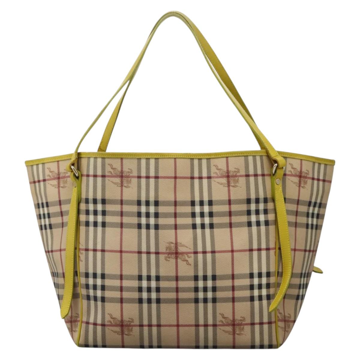 Burberry Nova Check Tote Bag Canvas Beige Tote Bag 93
