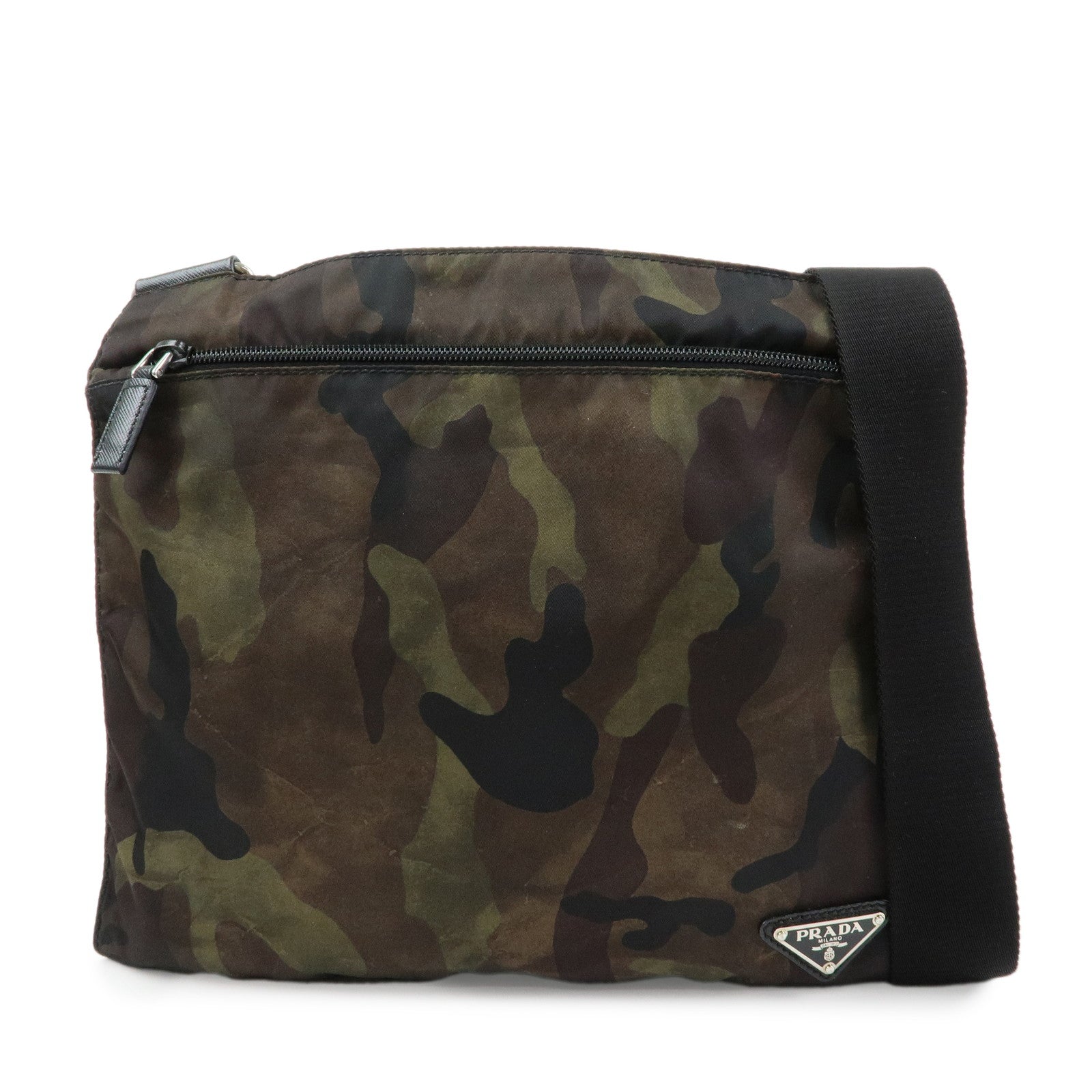 Shoulder Bag Triangle Camouflage Leather Nylon Logo