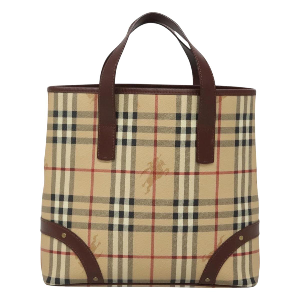 Burberry Nova Check Tote Bag Canvas Beige Tote Bag 92