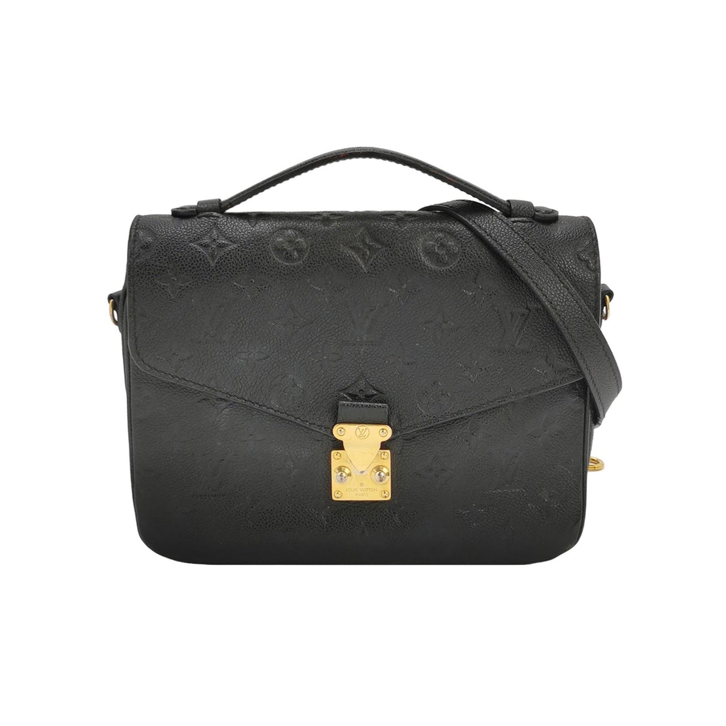 Louis Vuitton Pochette Métis Monogram Empreinte Leather Black Clutch Bag Black 1