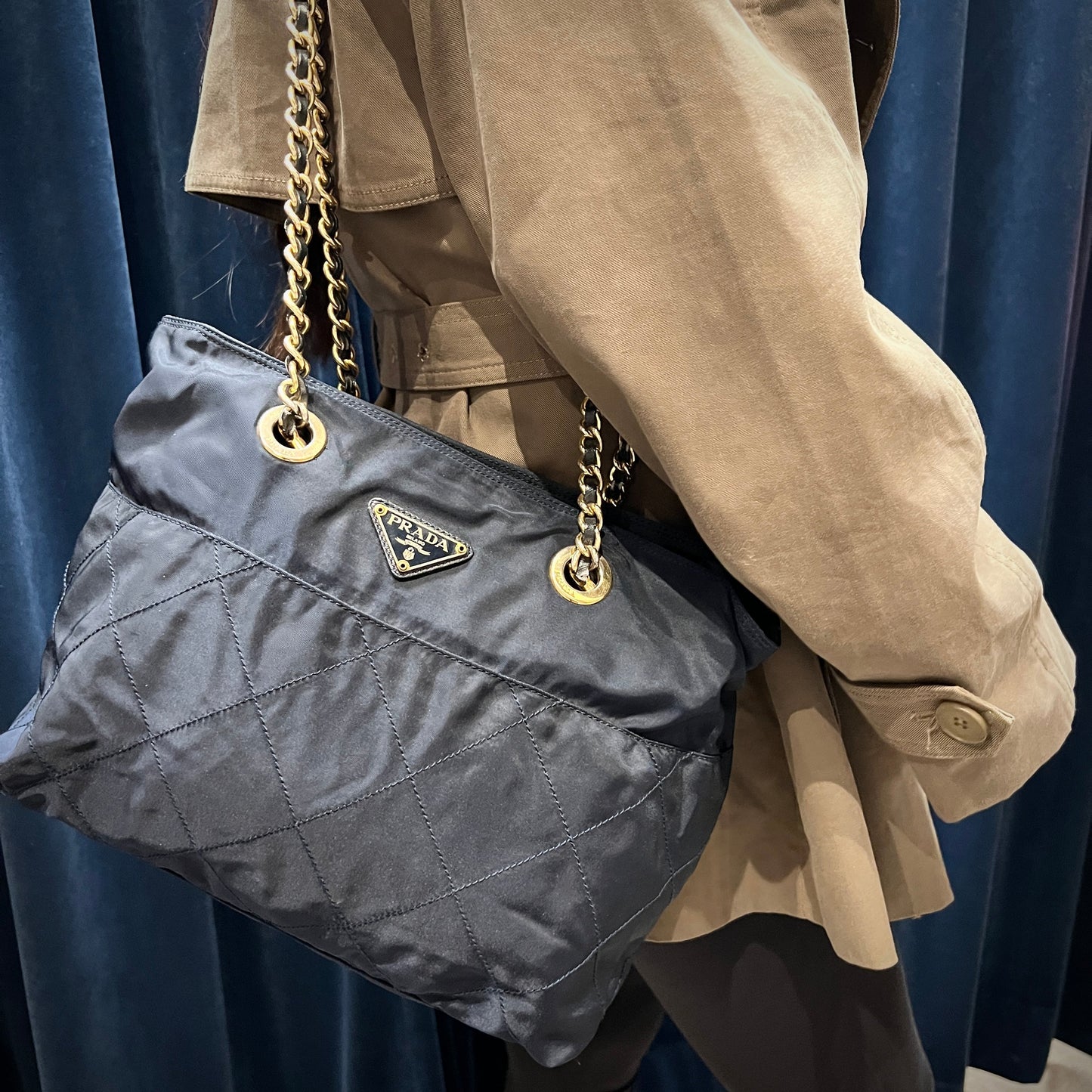 Prada Quilting Bag Tws Nylon Chain Travel Bag