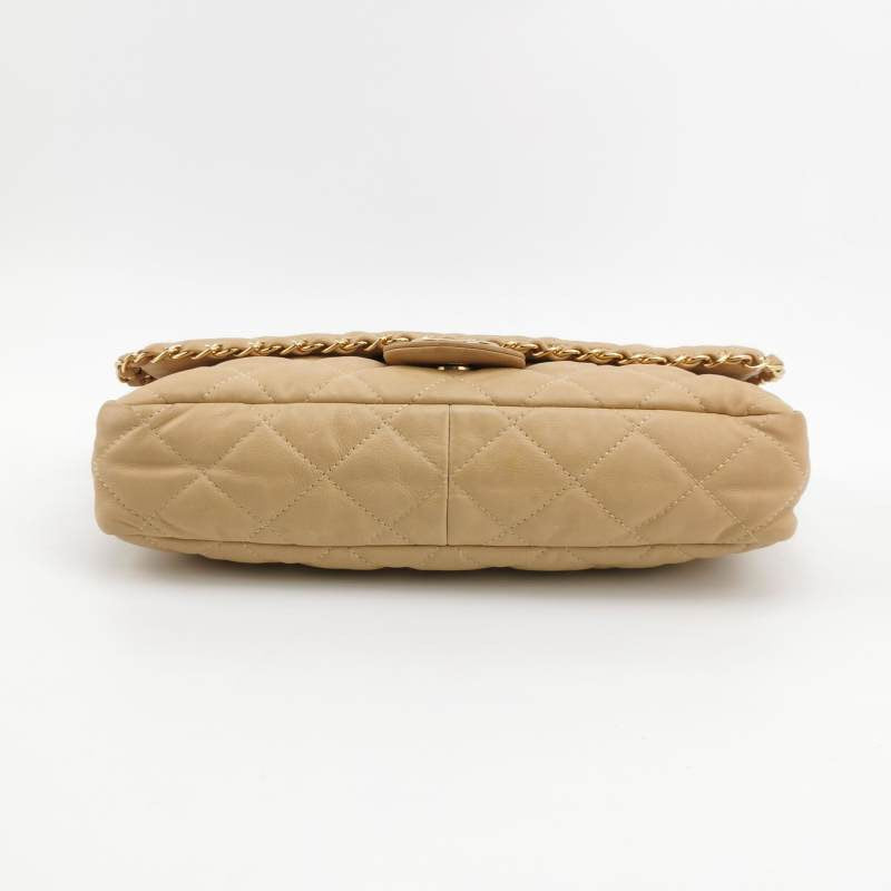 Chanel Me Around Flap Calfskin Beige Leather Shoulder Bag