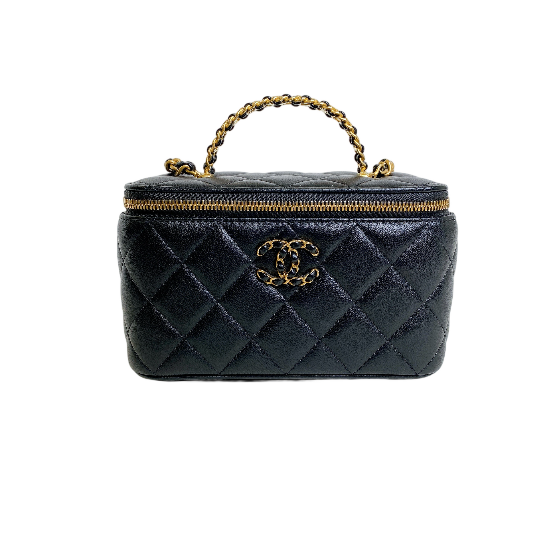 Chanel Vanity With Chain Top Handle Bag