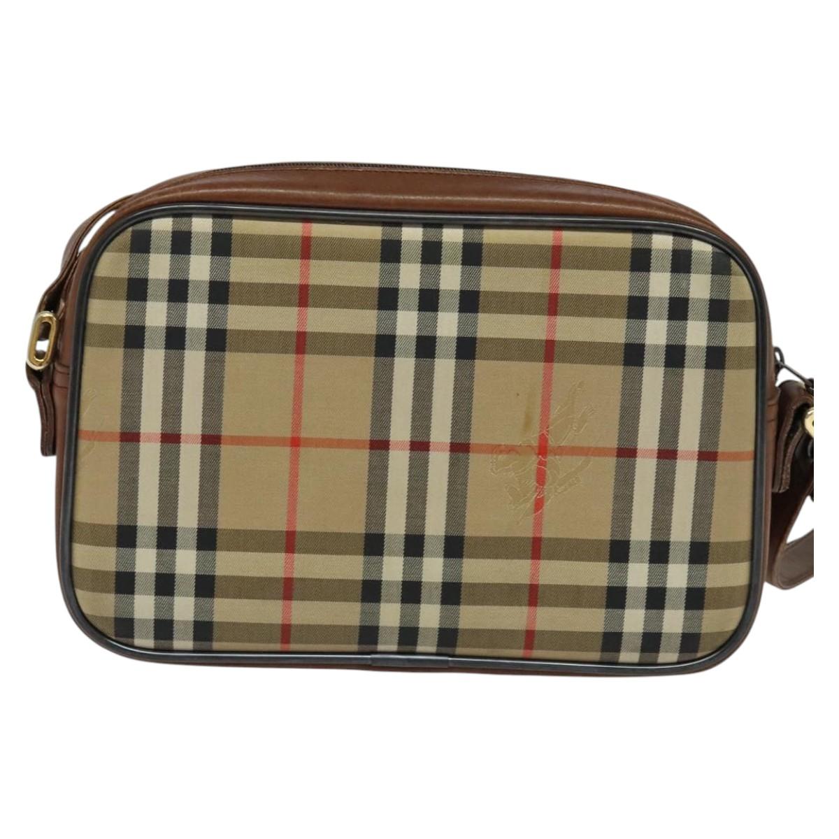 Burberry Nova Check Shoulder Bag Canvas Beige Shoulder Bag 14