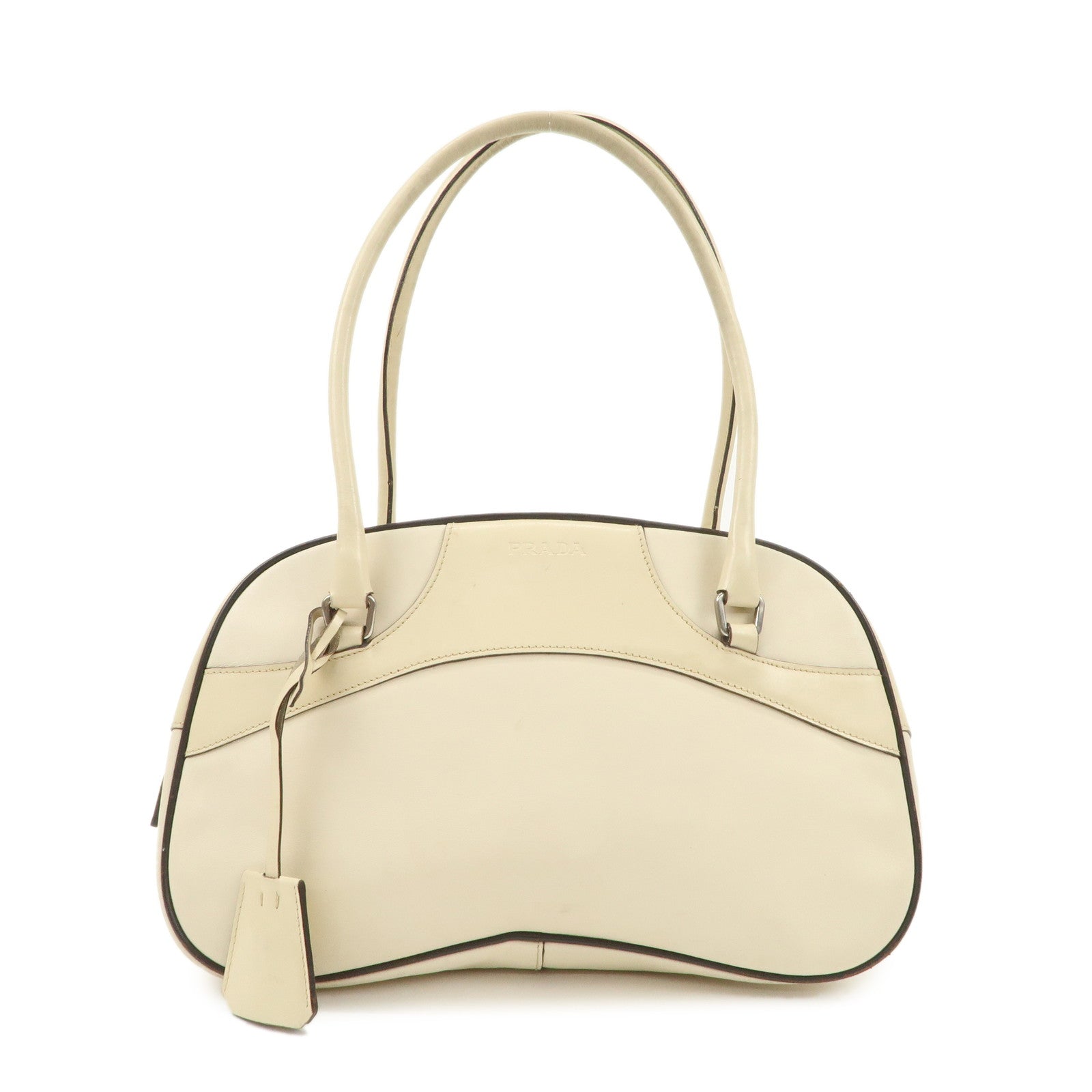 Shoulder Bag Bowling Bag Boston Bag Ivory d Leather