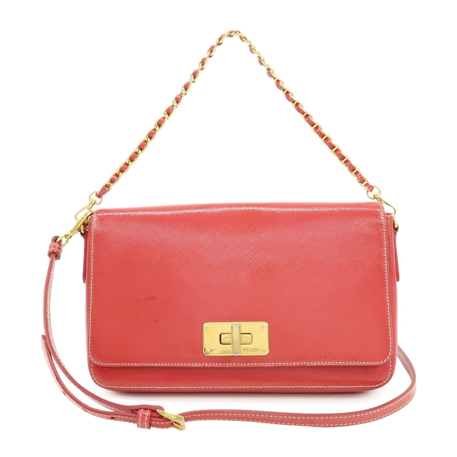 Shoulder Bag 2Way Shoulder Bag Hand Bag Leather Patent Pink