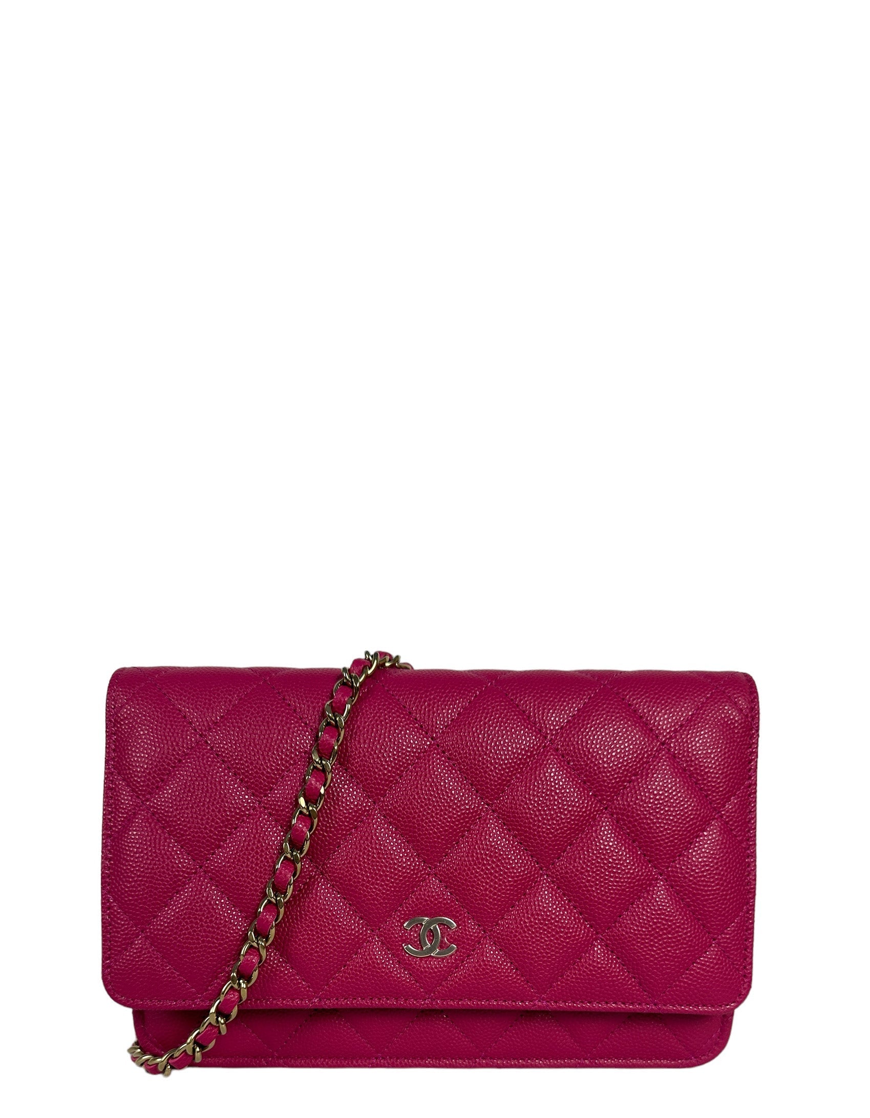 Chanel Fuchsia Quilted Caviar Leather Woc Crossbody Bag