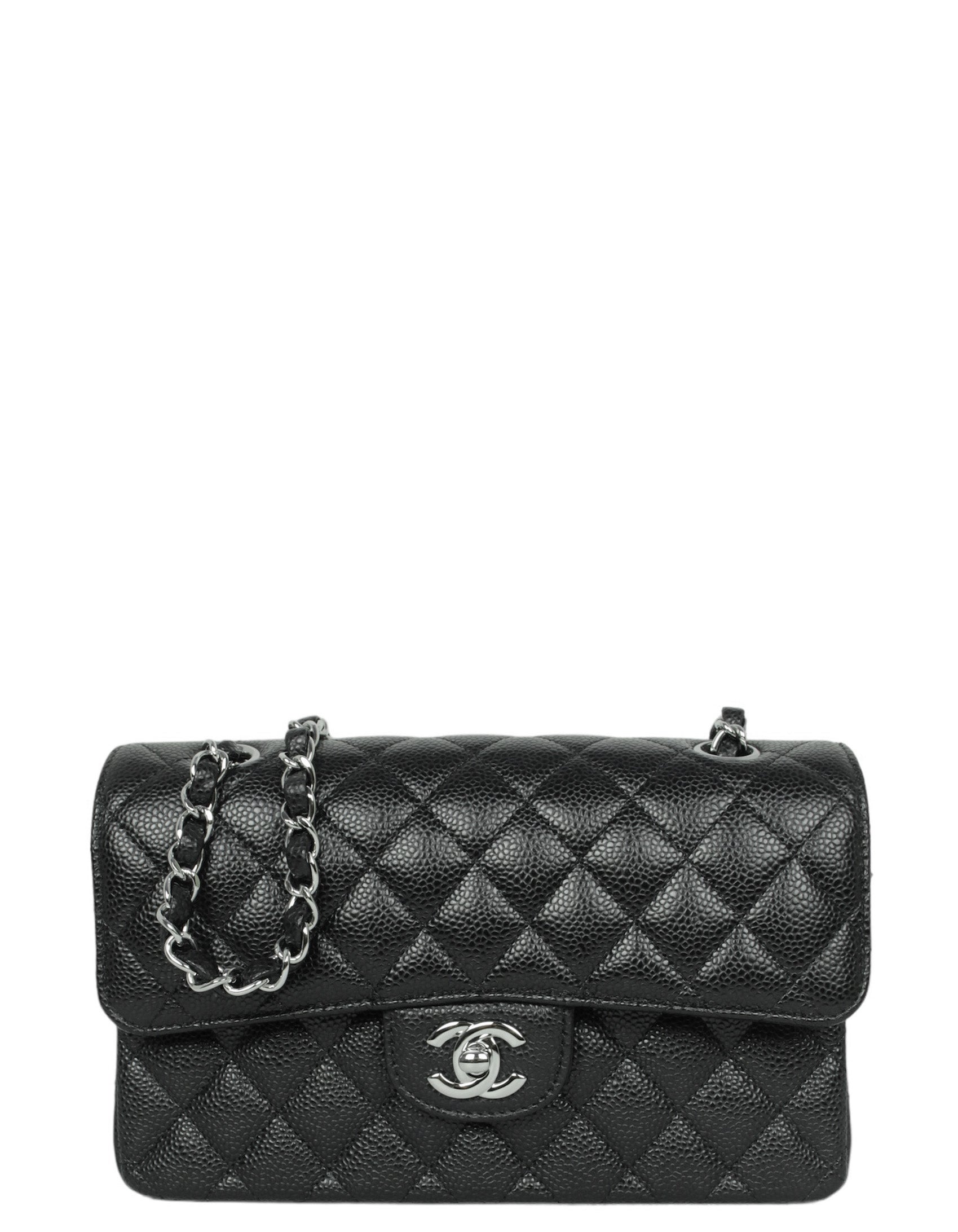 Chanel Black Caviar Small Double Flap Classic Women Shoes