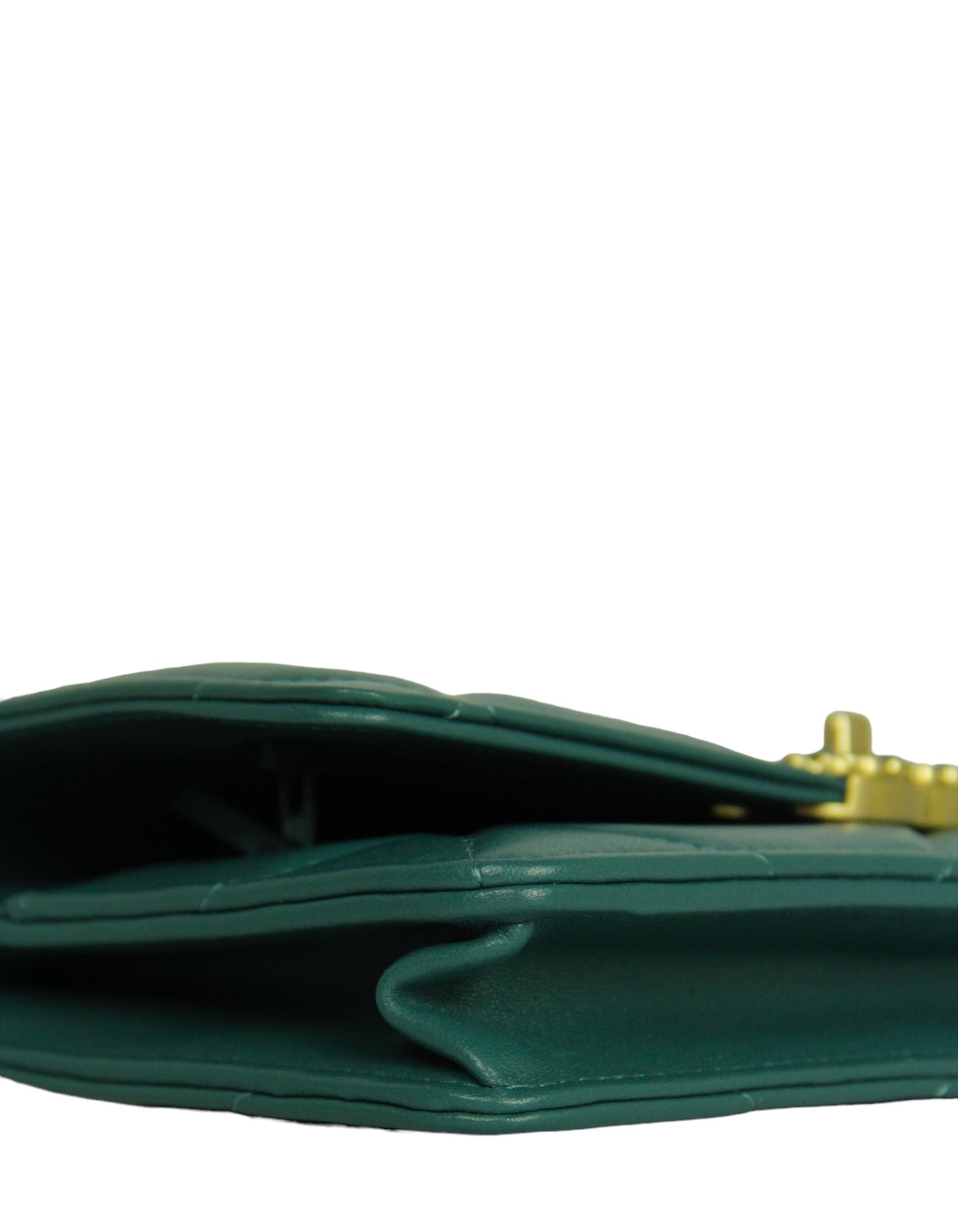 Chanel Blue-Green Lambskin Quilted 19 Wallet On Chain WOC Crossbody Bag