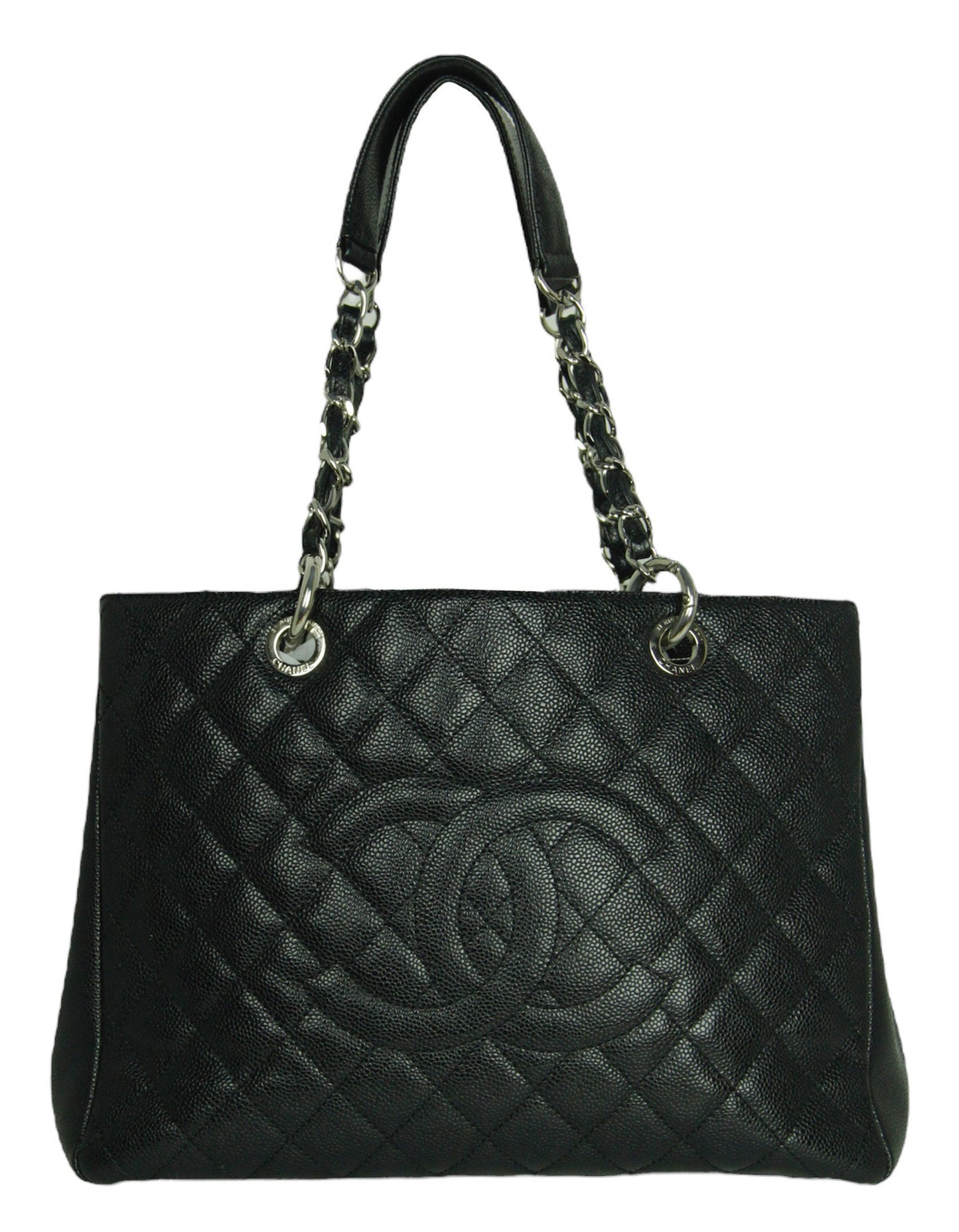 Chanel Black Caviar Quilted Gst Bag