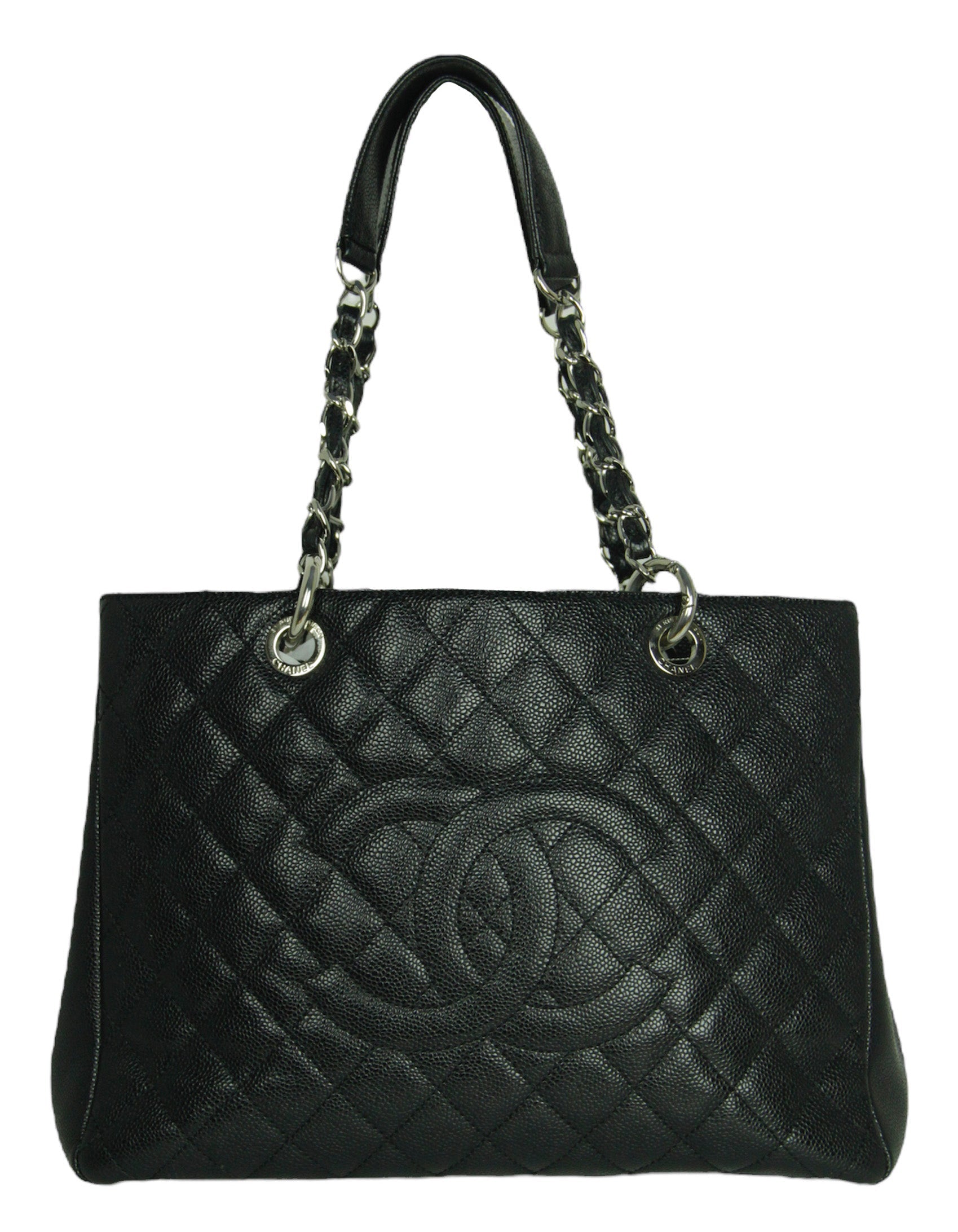 Chanel Black Caviar Quilted Gst Bag