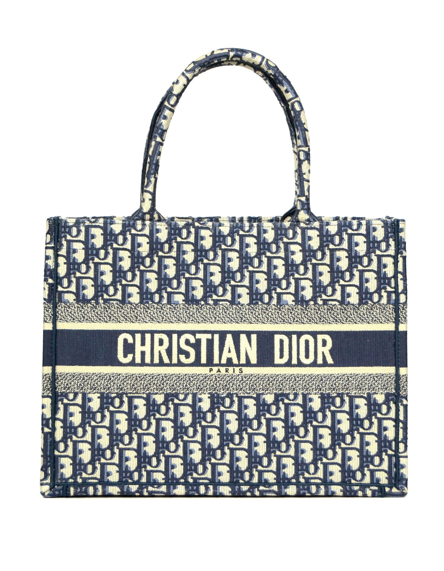 Dior Handbag Christian Oblique Book Tote Bag Canvas Monogram Beige