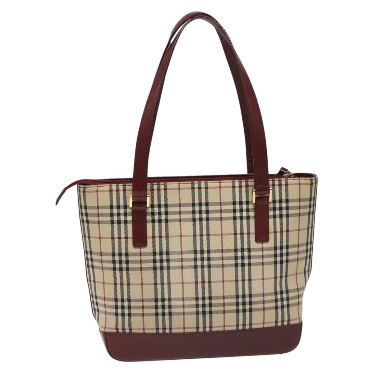 Burberry Nova Check Tote Bag Canvas Beige Tote Bag 103