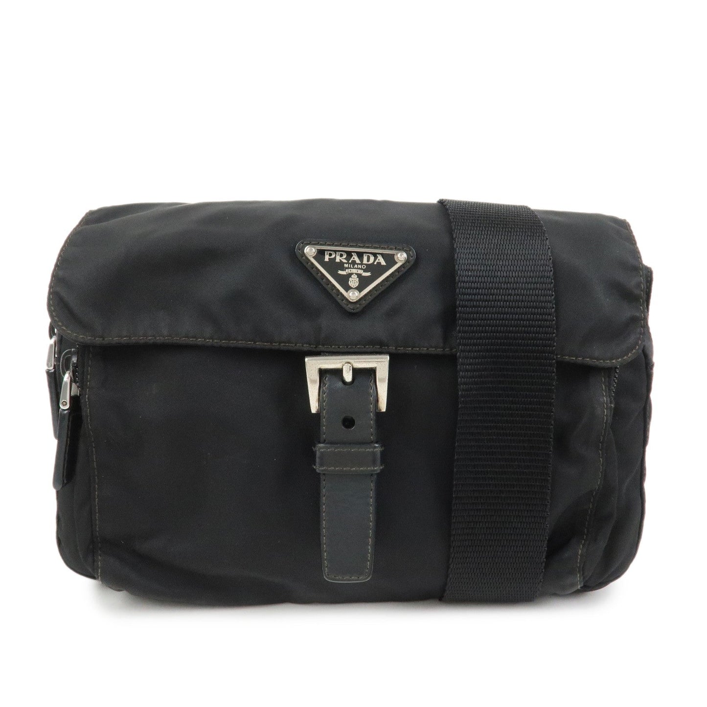 Crossbody Bag Shoulder Bag Leather Nylon Black Shoulder Bag Black