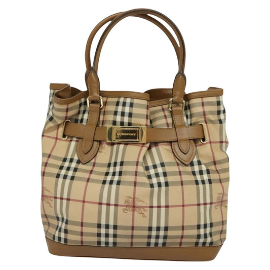 Burberry Nova Check Tote Bag Canvas Beige