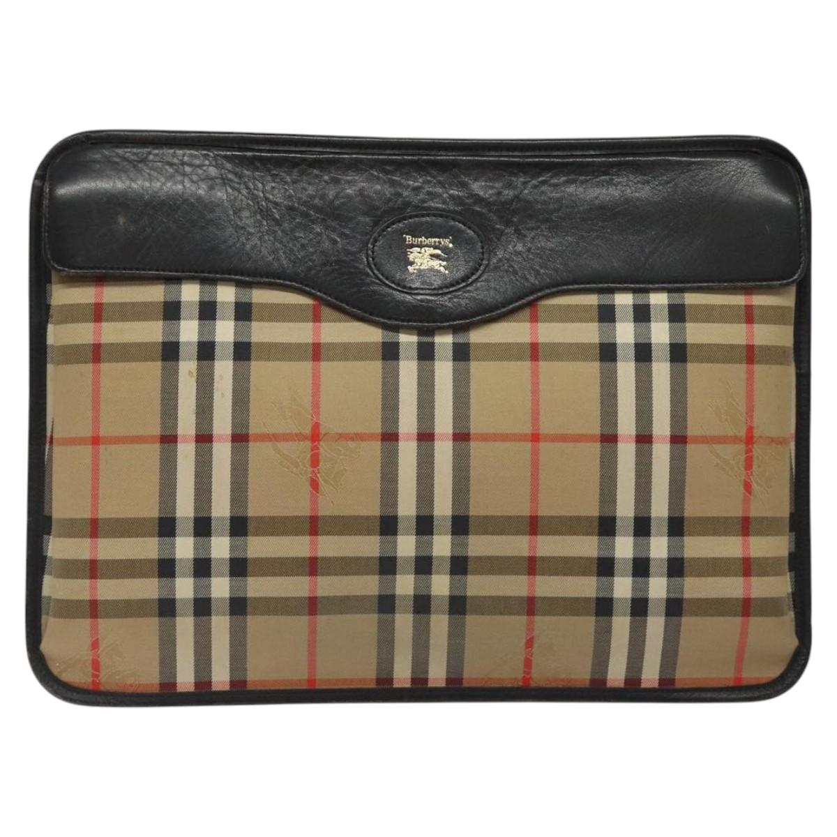 Burberry Nova Check Clutch Bag Canvas Beige Clutch Bag 7