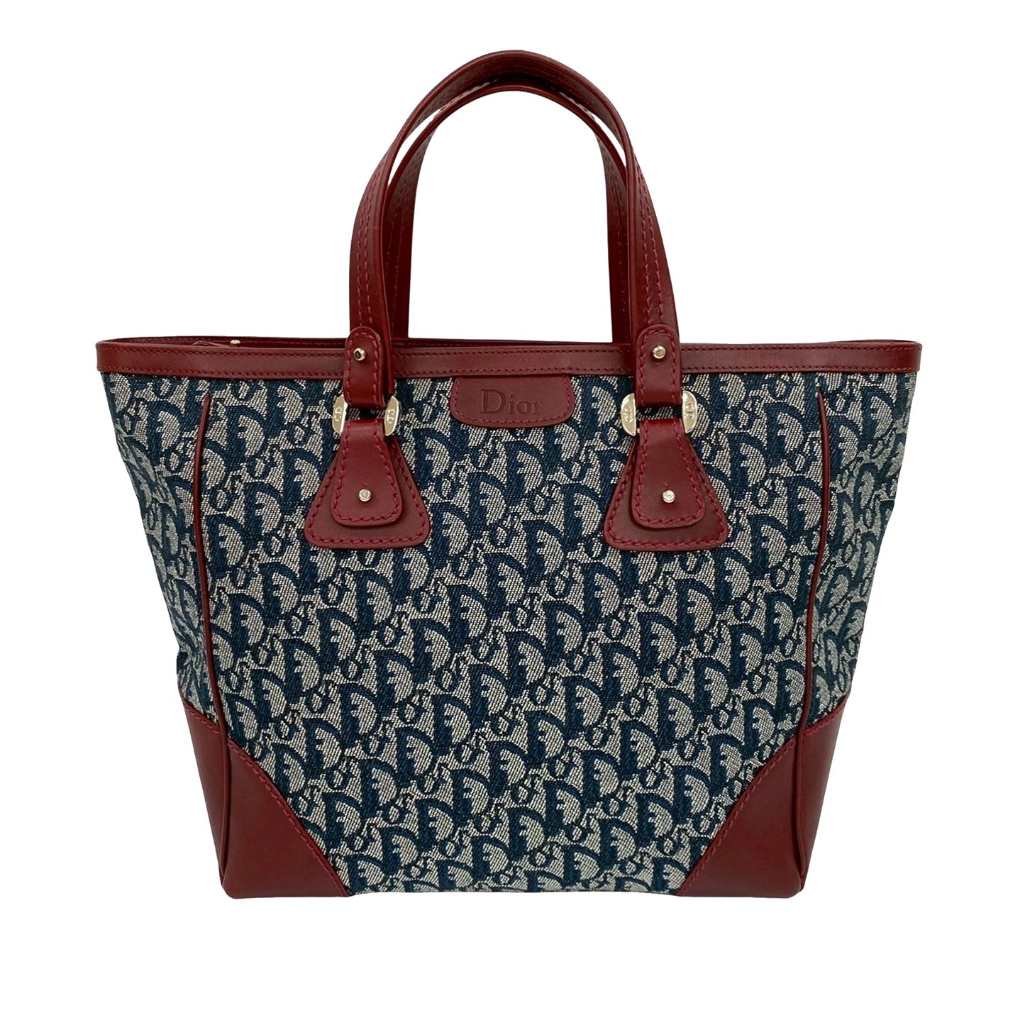 Dior Handbag issimo Trotter Tote Canvas Blue Zip Tote Bag