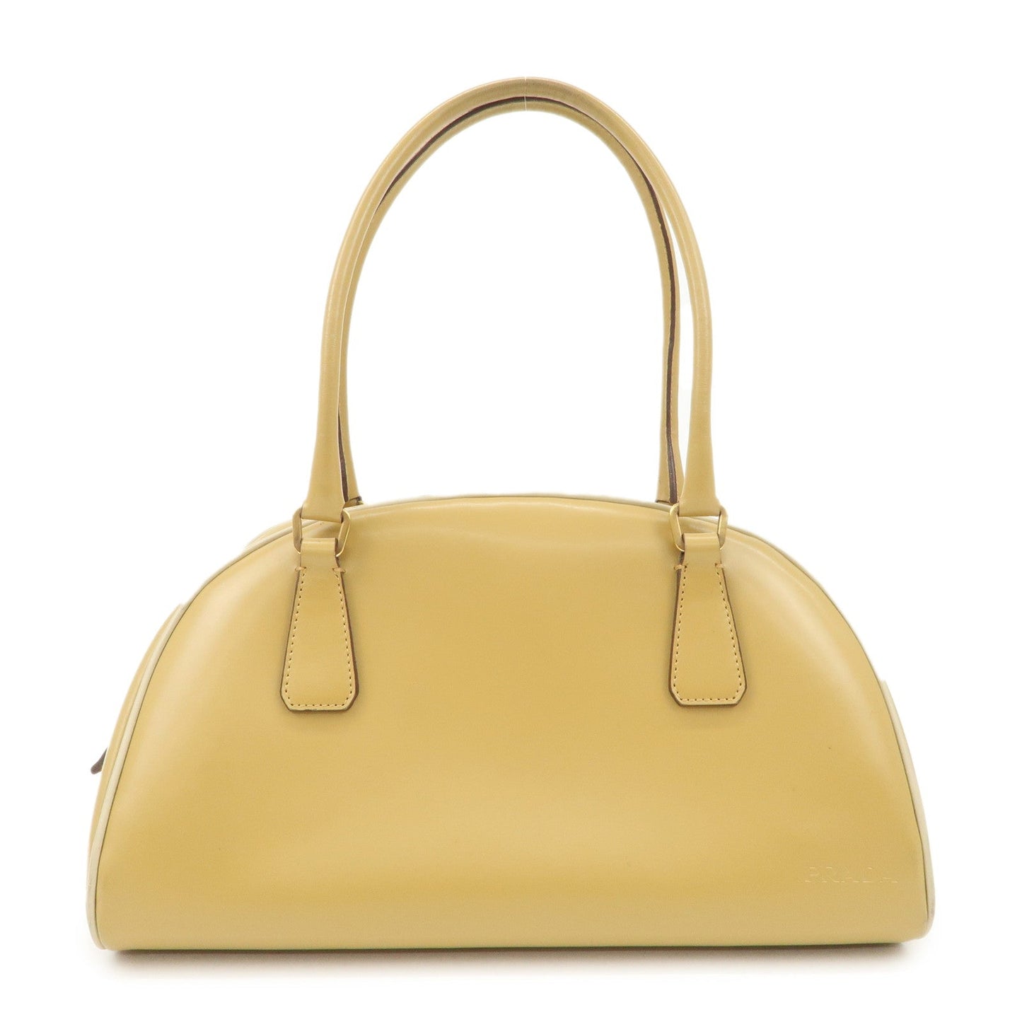 Bowling Bag Boston Bag Hand Bag HDW Leather Beige Gold Handbag