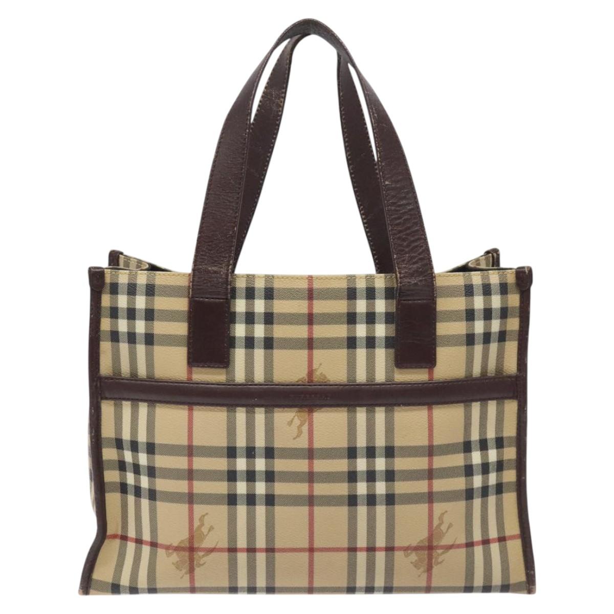 Burberry Nova Check Tote Bag Canvas Beige Tote Bag 68