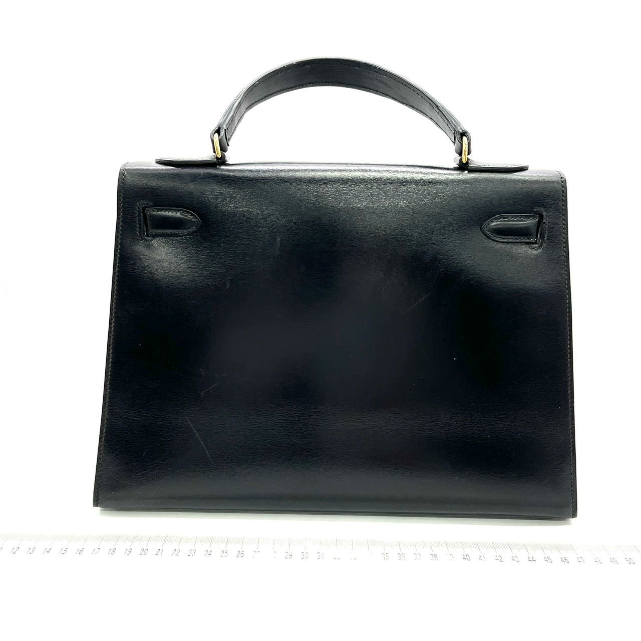 Hermes Kelly Sellier Box Hw Handbag Leather Black Travel Bag